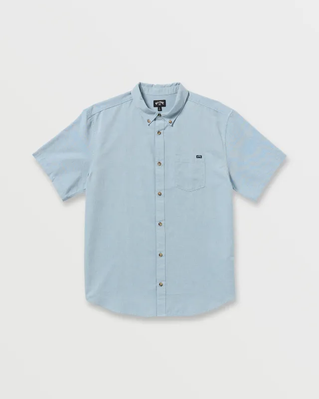 All Day Short Sleeve Shirt - Powder Blue sold by Billabong