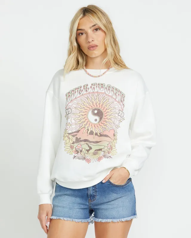 Balanced Out Crew Sweatshirt - Salt Crystal sold by Billabong