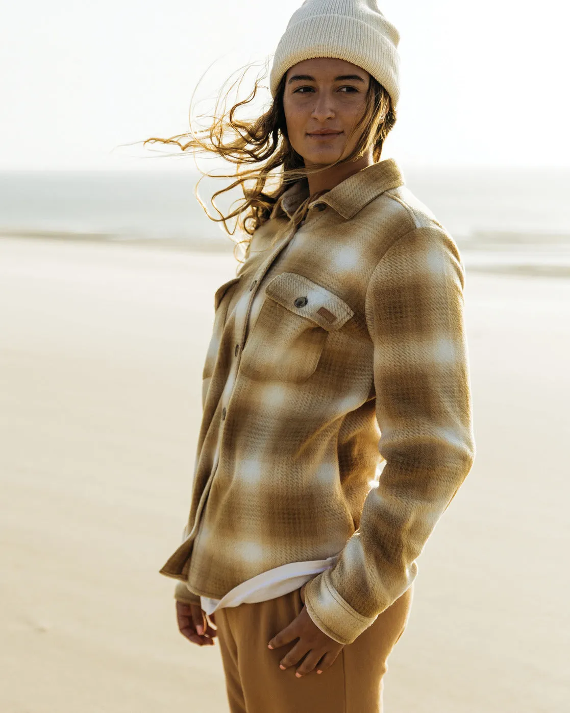 A/Div Forge Fleece Flannel Shacket - Caramel sold by Billabong