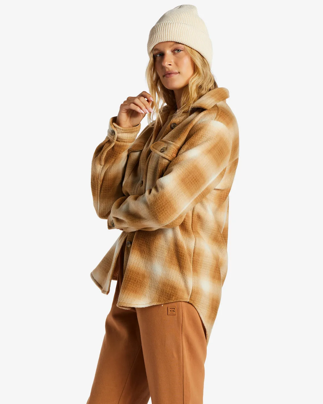 A/Div Forge Fleece Flannel Shacket - Caramel sold by Billabong product image thumbnail 3