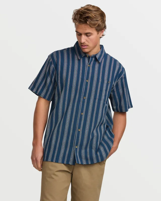 Sundays Jacquard Short Sleeve Shirt - Midnight sold by Billabong