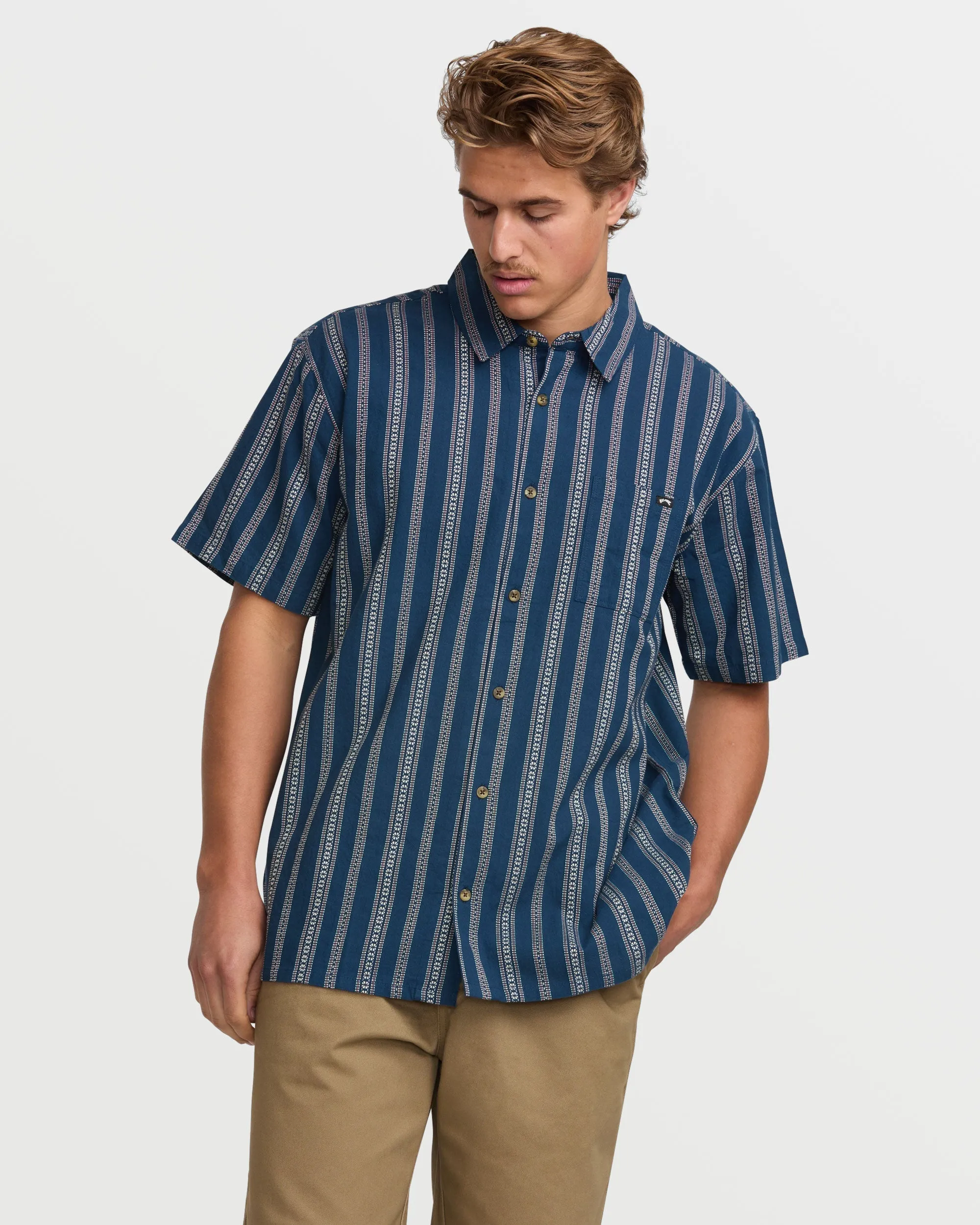 Sundays Jacquard Short Sleeve Shirt - Midnight sold by Billabong
