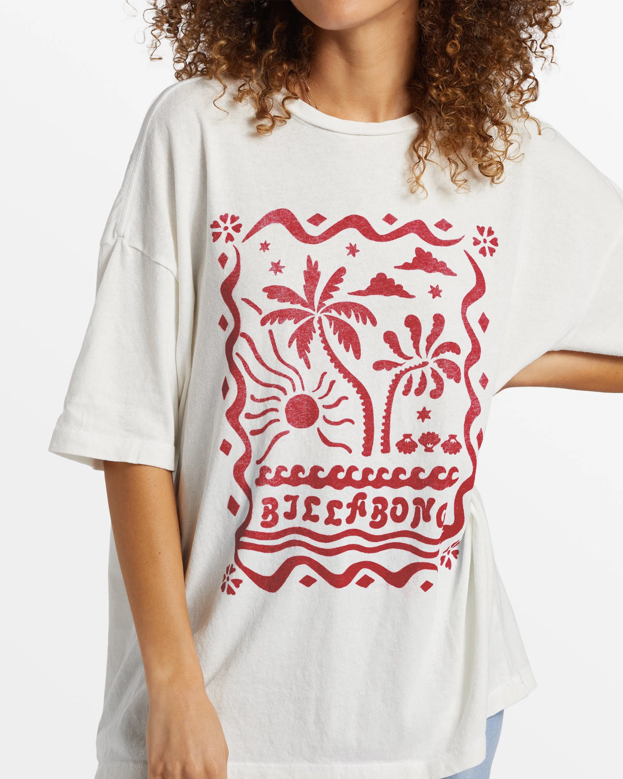 Coastal Tides Oversized T-Shirt - Salt Crystal sold by Billabong product image thumbnail 4