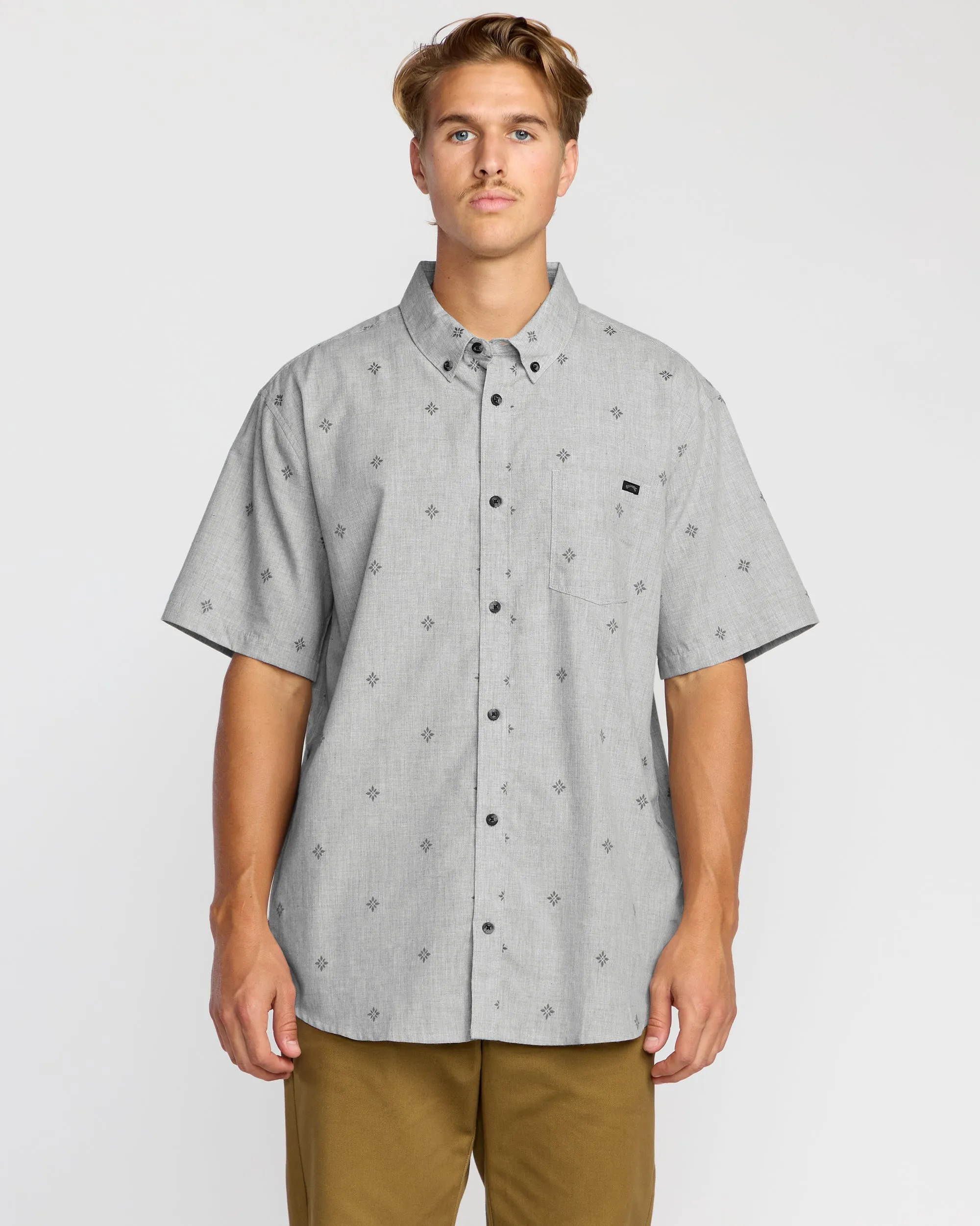 All Day Jacquard Short Sleeve Shirt - Silver sold by Billabong