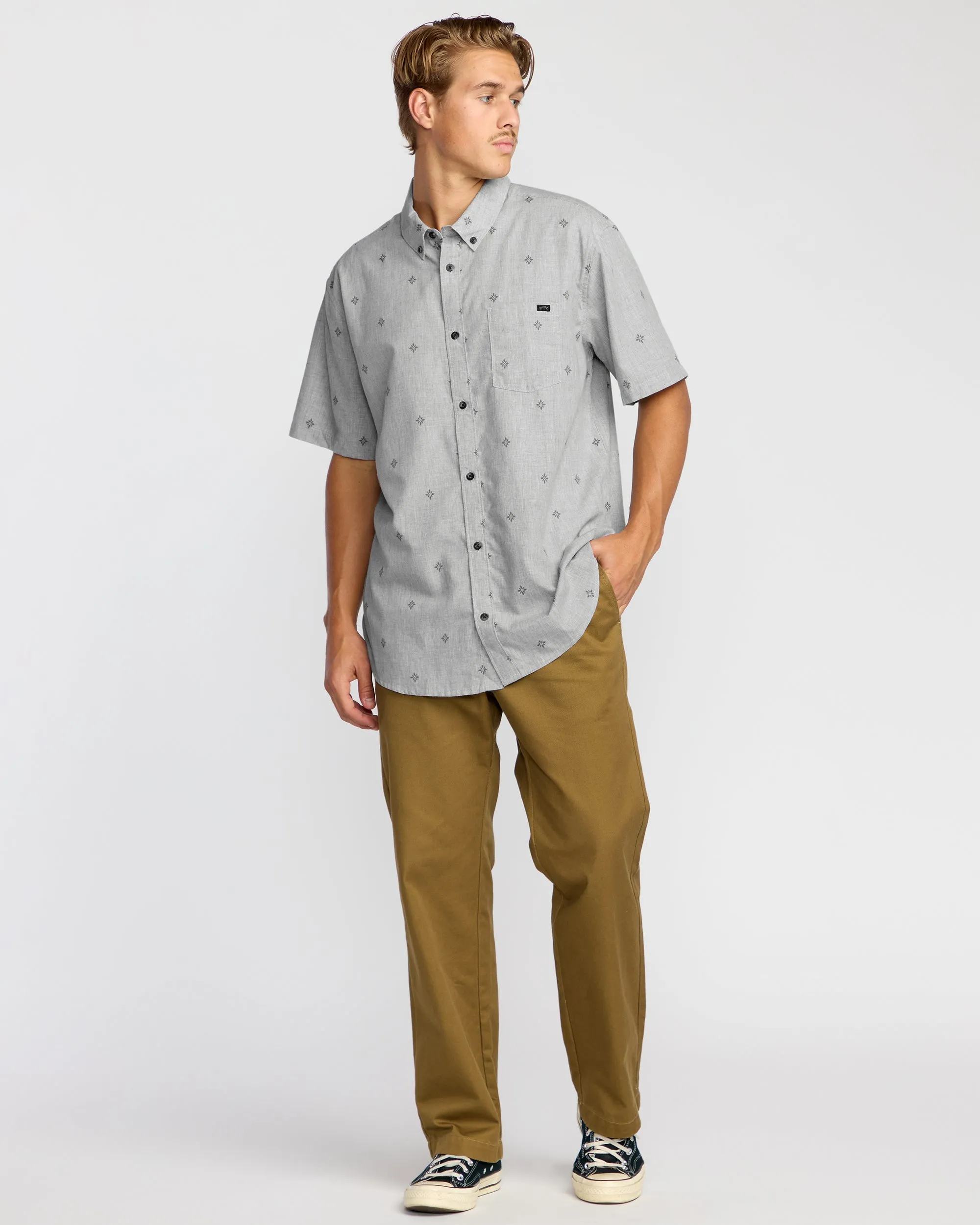 All Day Jacquard Short Sleeve Shirt - Silver sold by Billabong product image thumbnail 4
