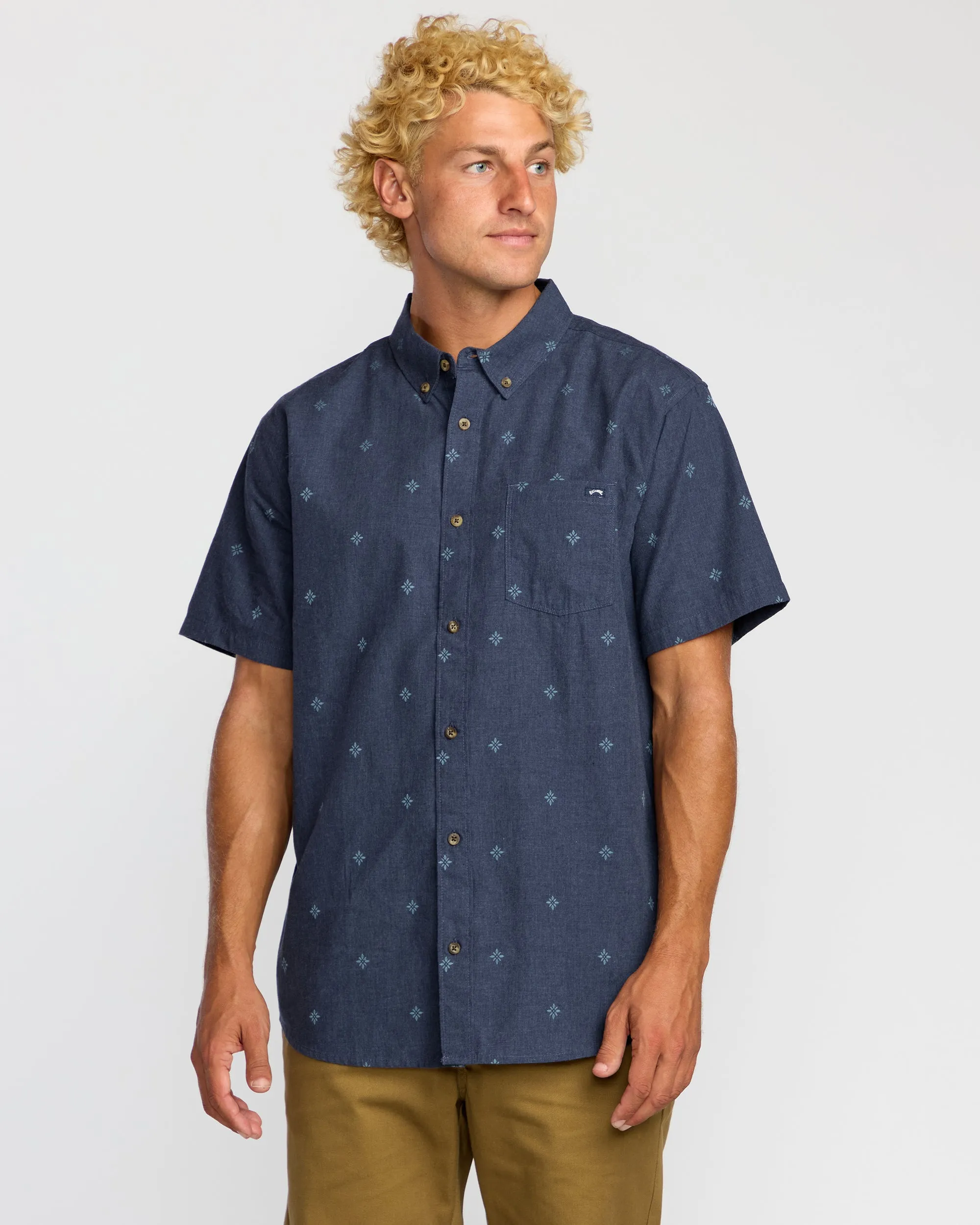 All Day Jacquard Short Sleeve Shirt - Midnight sold by Billabong