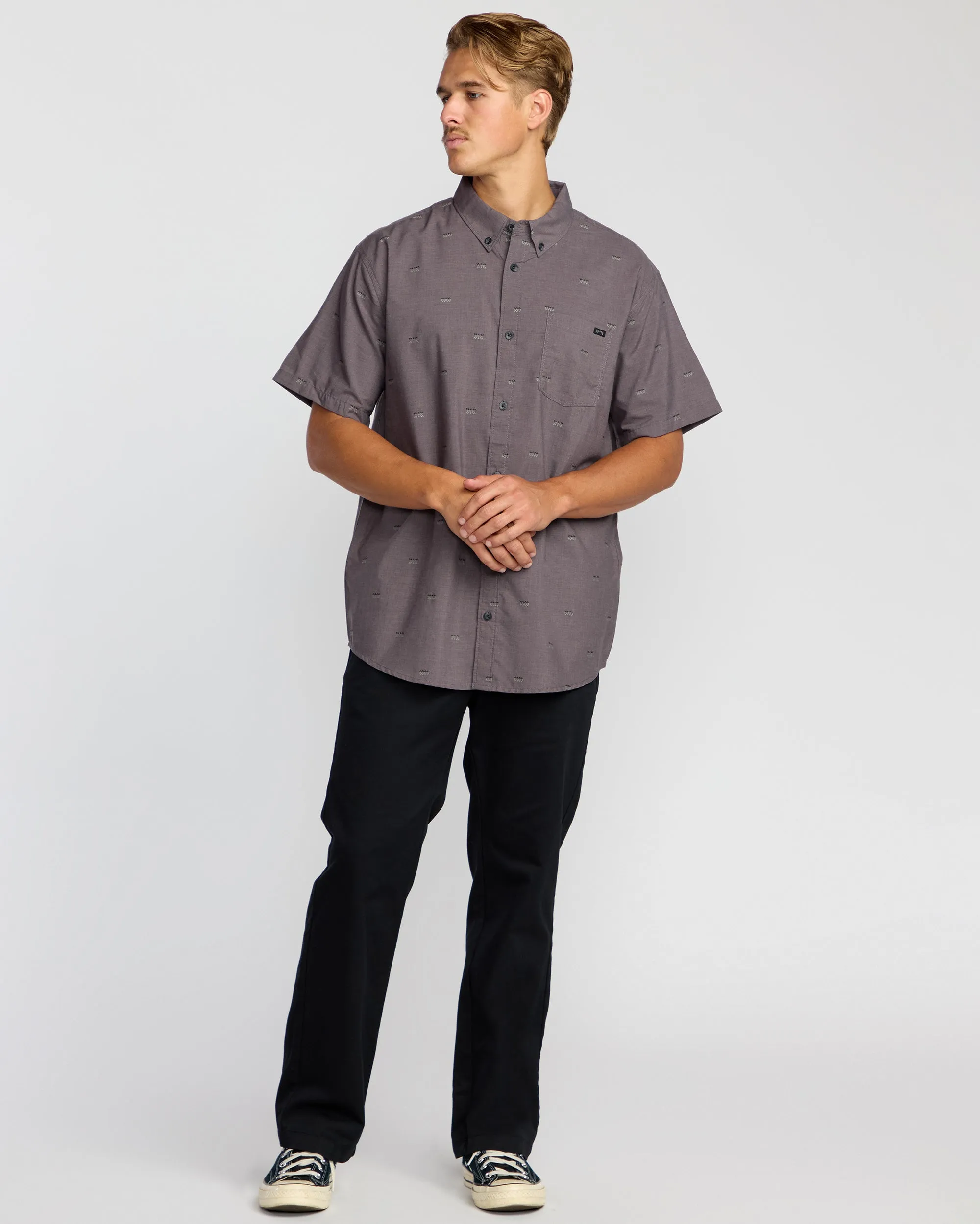All Day Jacquard Short Sleeve Shirt - Gray Violet sold by Billabong product image thumbnail 4