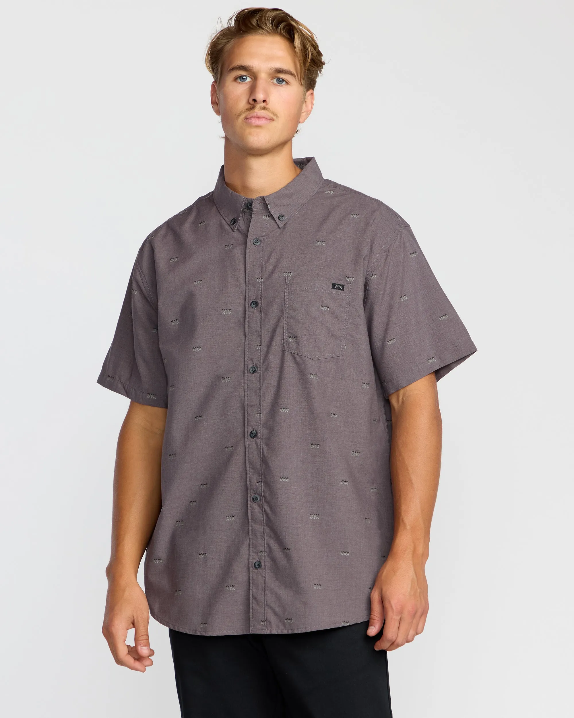 All Day Jacquard Short Sleeve Shirt - Gray Violet sold by Billabong