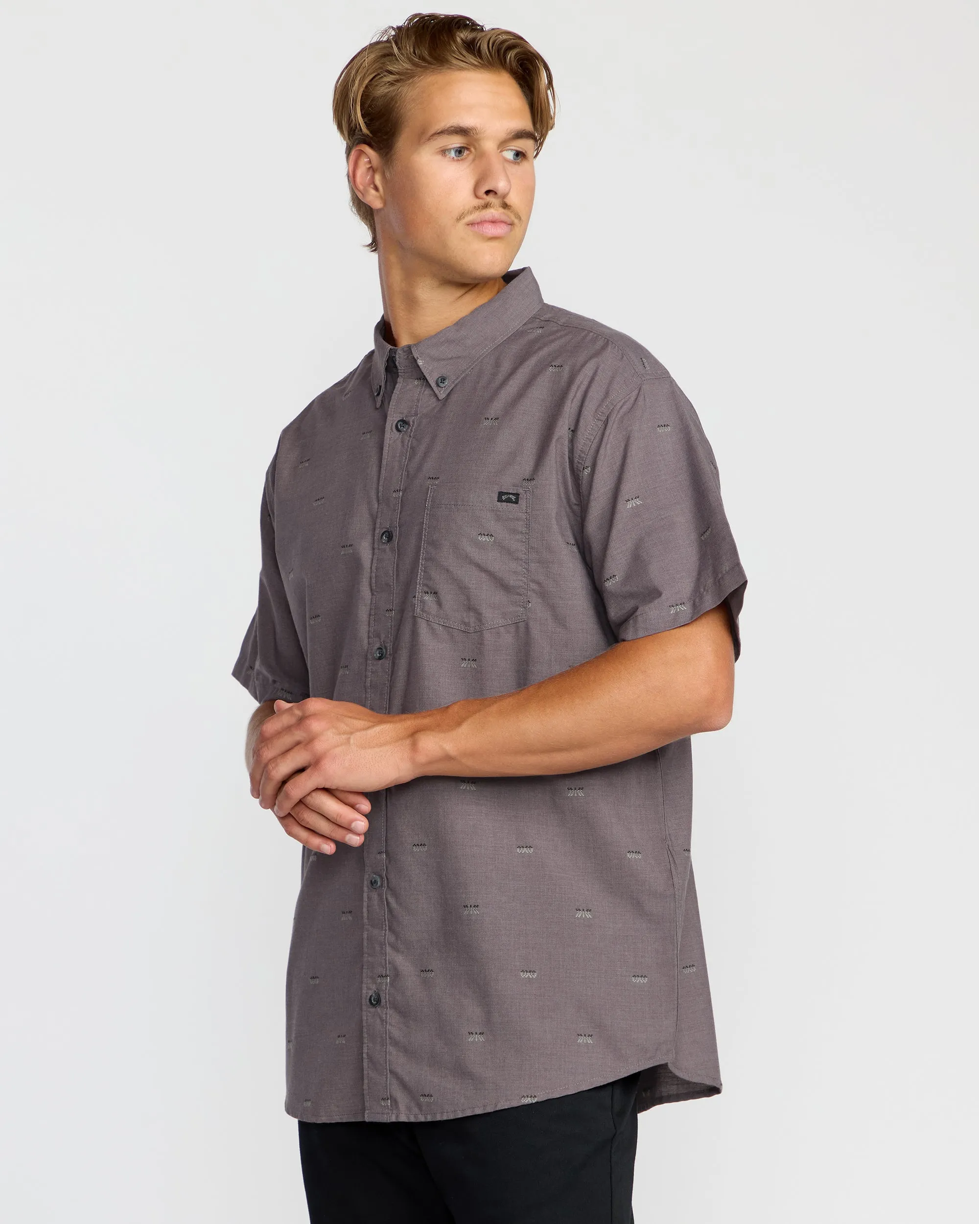 All Day Jacquard Short Sleeve Shirt - Gray Violet sold by Billabong product image thumbnail 3