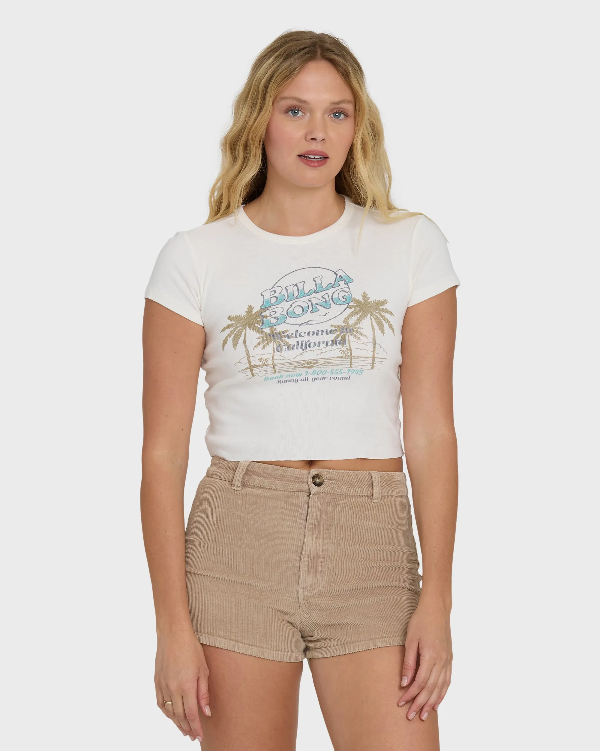 Tropics Sunset California Tee - Salt Crystal sold by Billabong