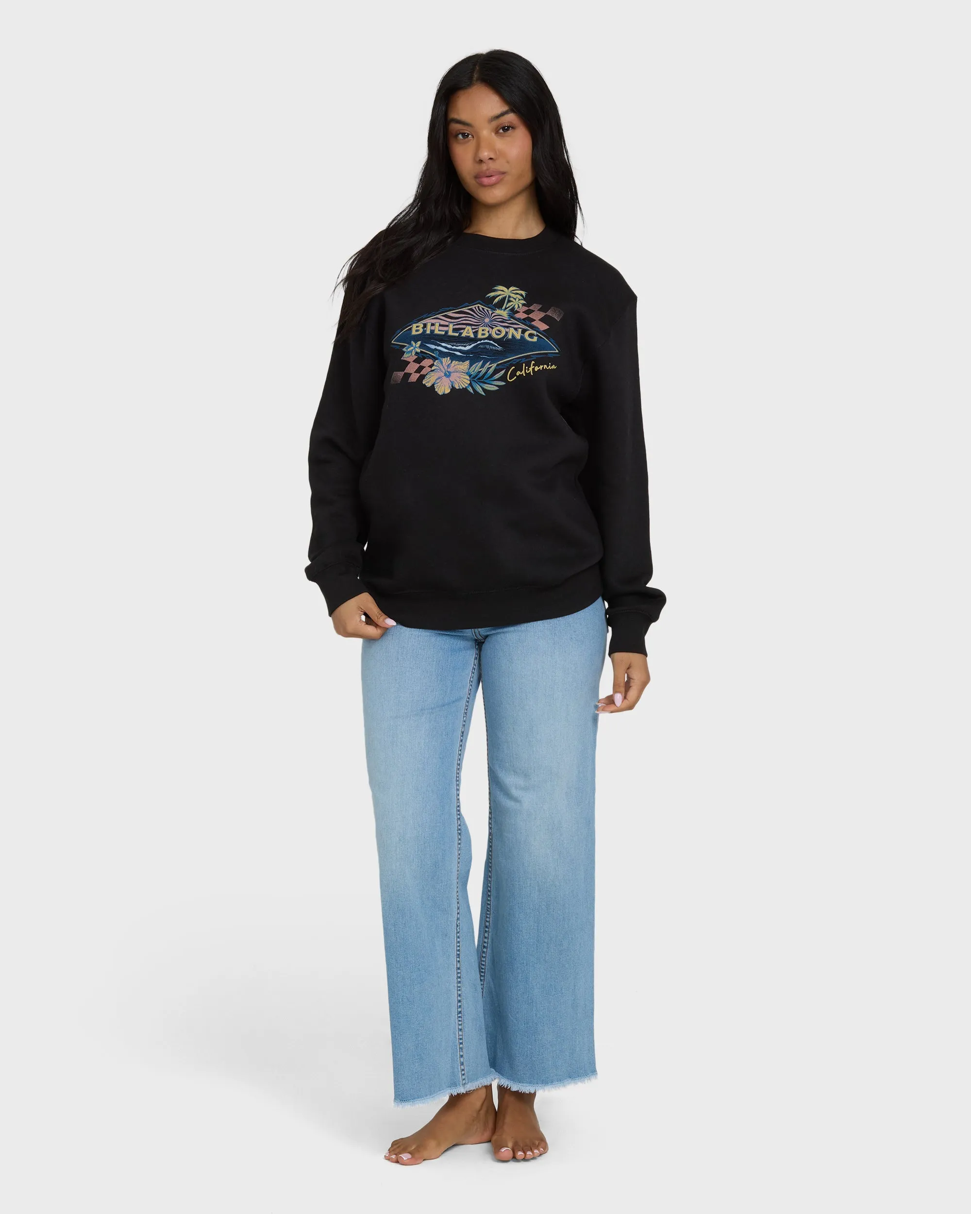Surfing Solo California Crewneck Sweatshirt - Black sold by Billabong product image thumbnail 5