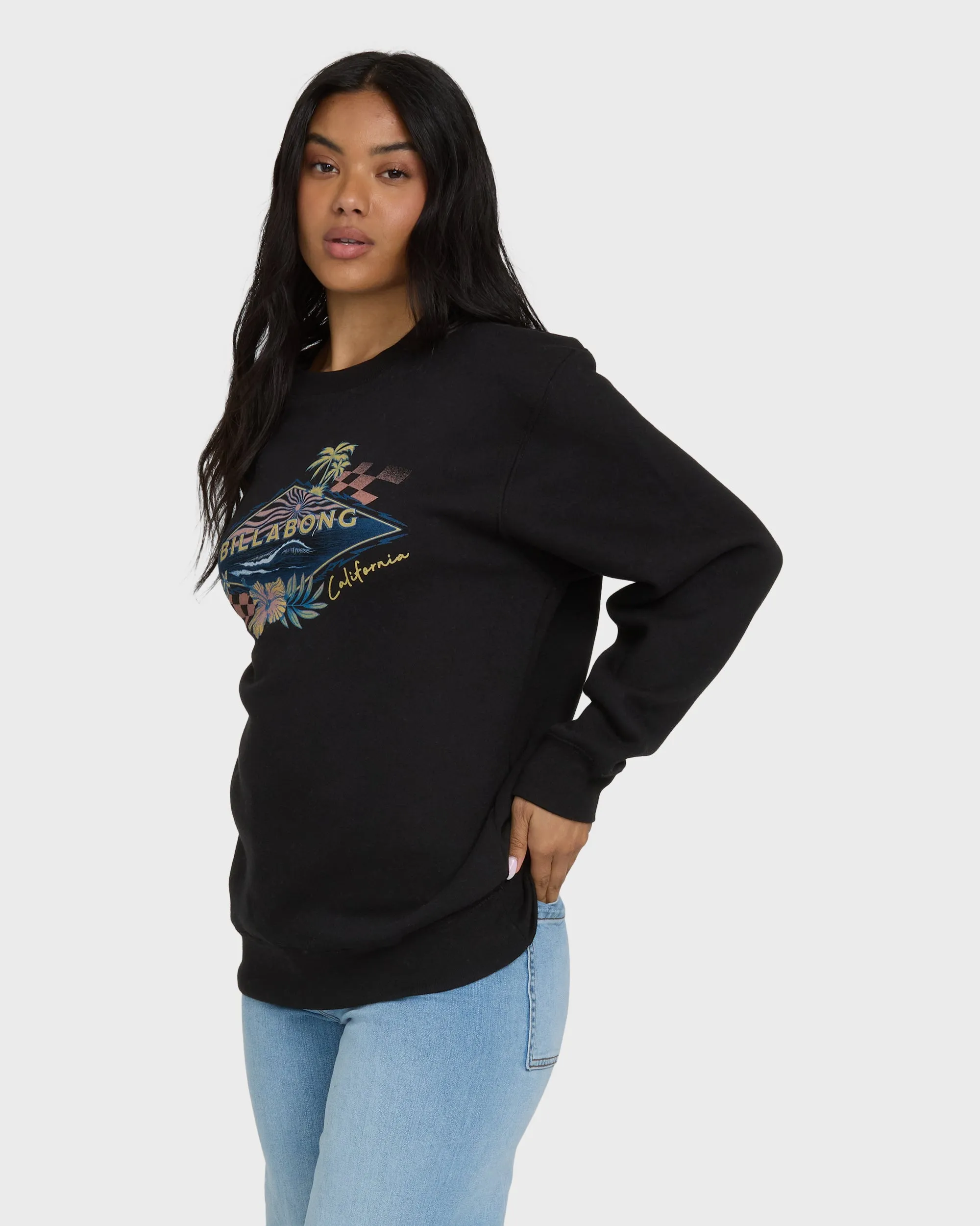 Surfing Solo California Crewneck Sweatshirt - Black sold by Billabong product image thumbnail 3