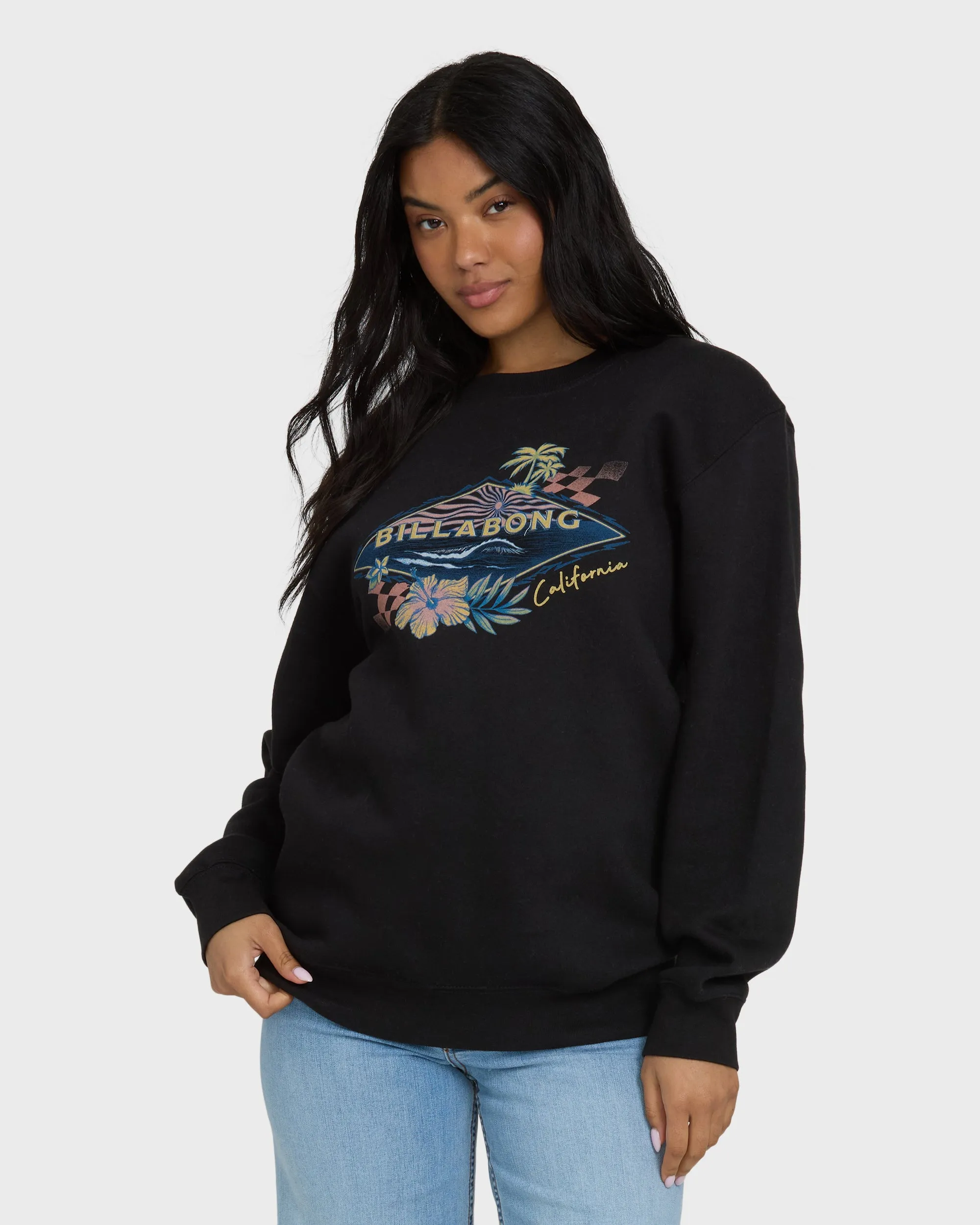 Surfing Solo California Crewneck Sweatshirt - Black sold by Billabong