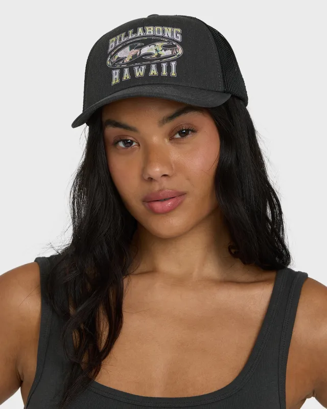 Shadow Tropics Hi Trucker Hat - Black Pebble made by Billabong