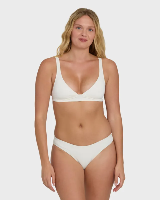 Classic Solid Banded Triangle Bikini Top - Salt Crystal sold by Billabong