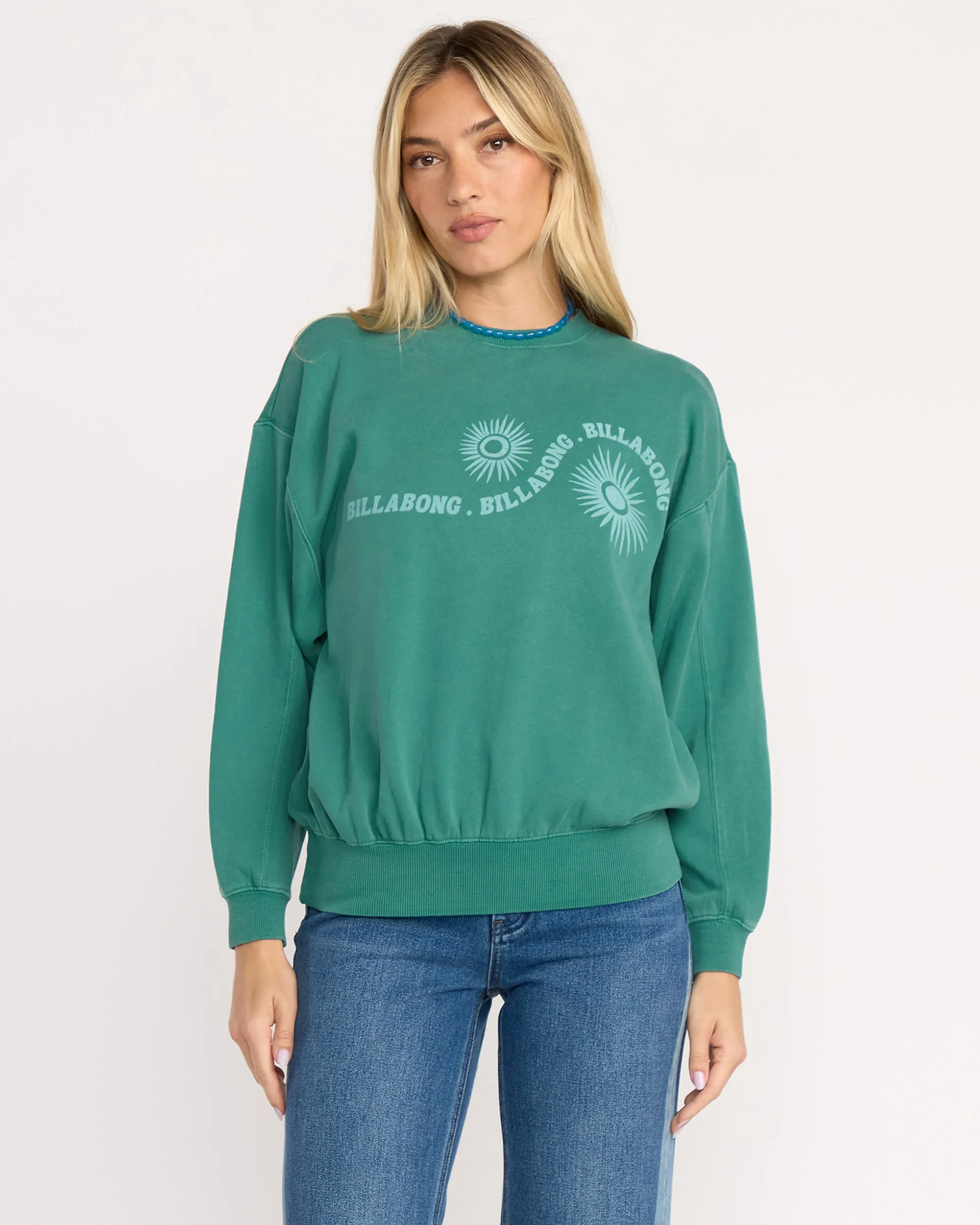 Time For Kendal Crewneck Sweatshirt - Evergreen sold by Billabong product image thumbnail 3