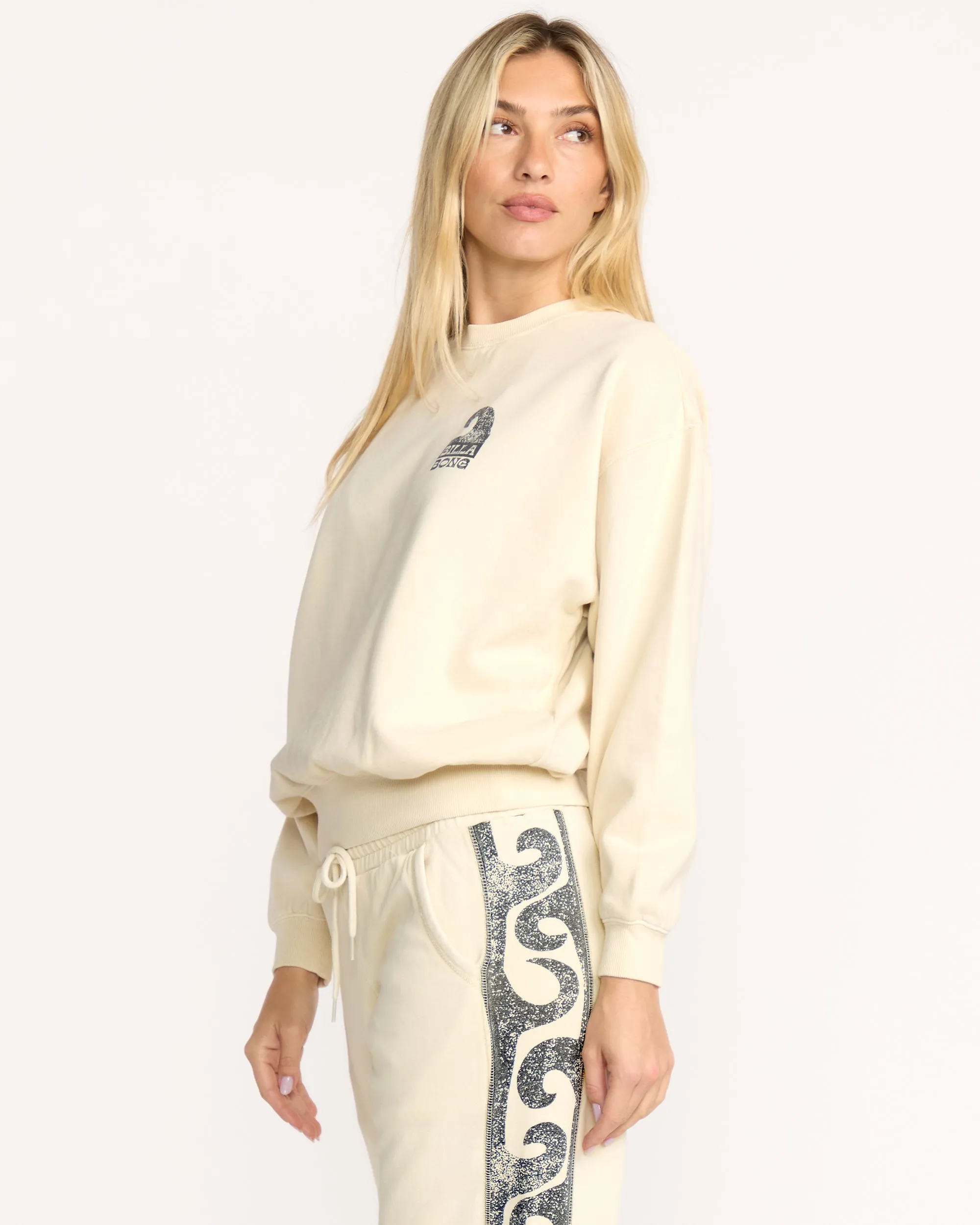 Sun Wave Livin Kendal Crewneck Sweatshirt - Whitecap sold by Billabong product image thumbnail 4