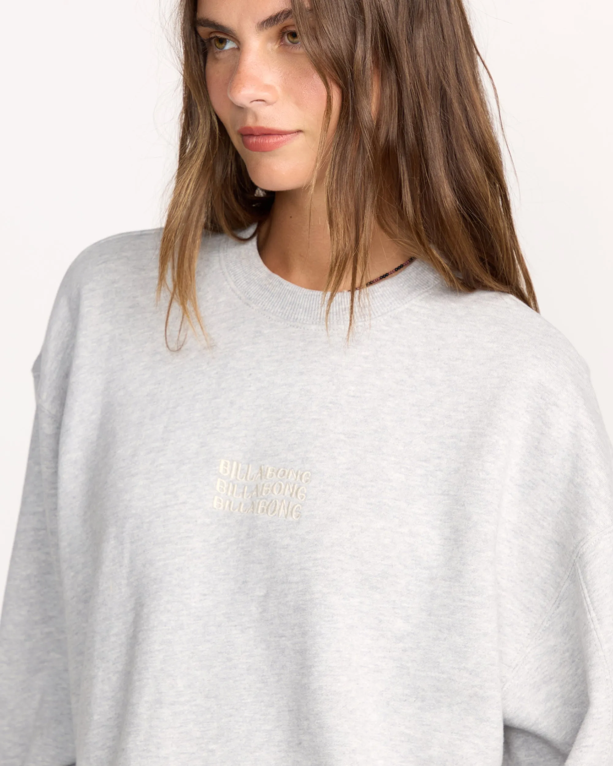 So Sunny Kendal Crewneck Sweatshirt - Heather Grey sold by Billabong product image thumbnail 5