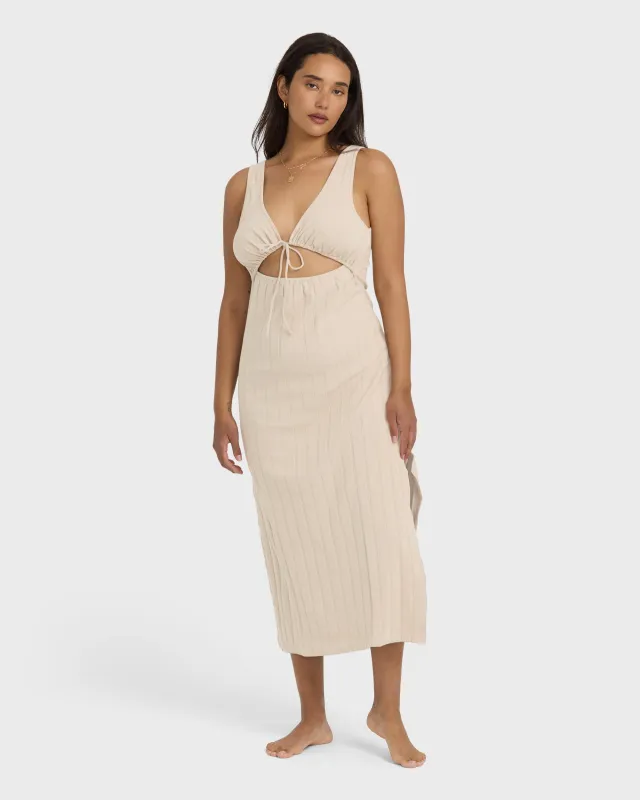Slides Midi Knit Dress - Cobblestone sold by Billabong