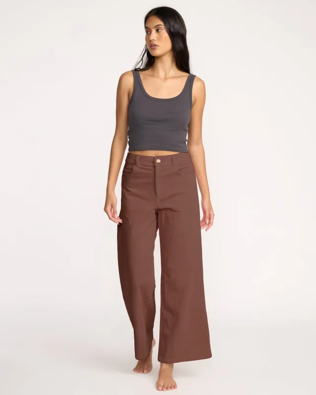 Free Fall High-Waist Cord Pants - Espresso sold by Billabong