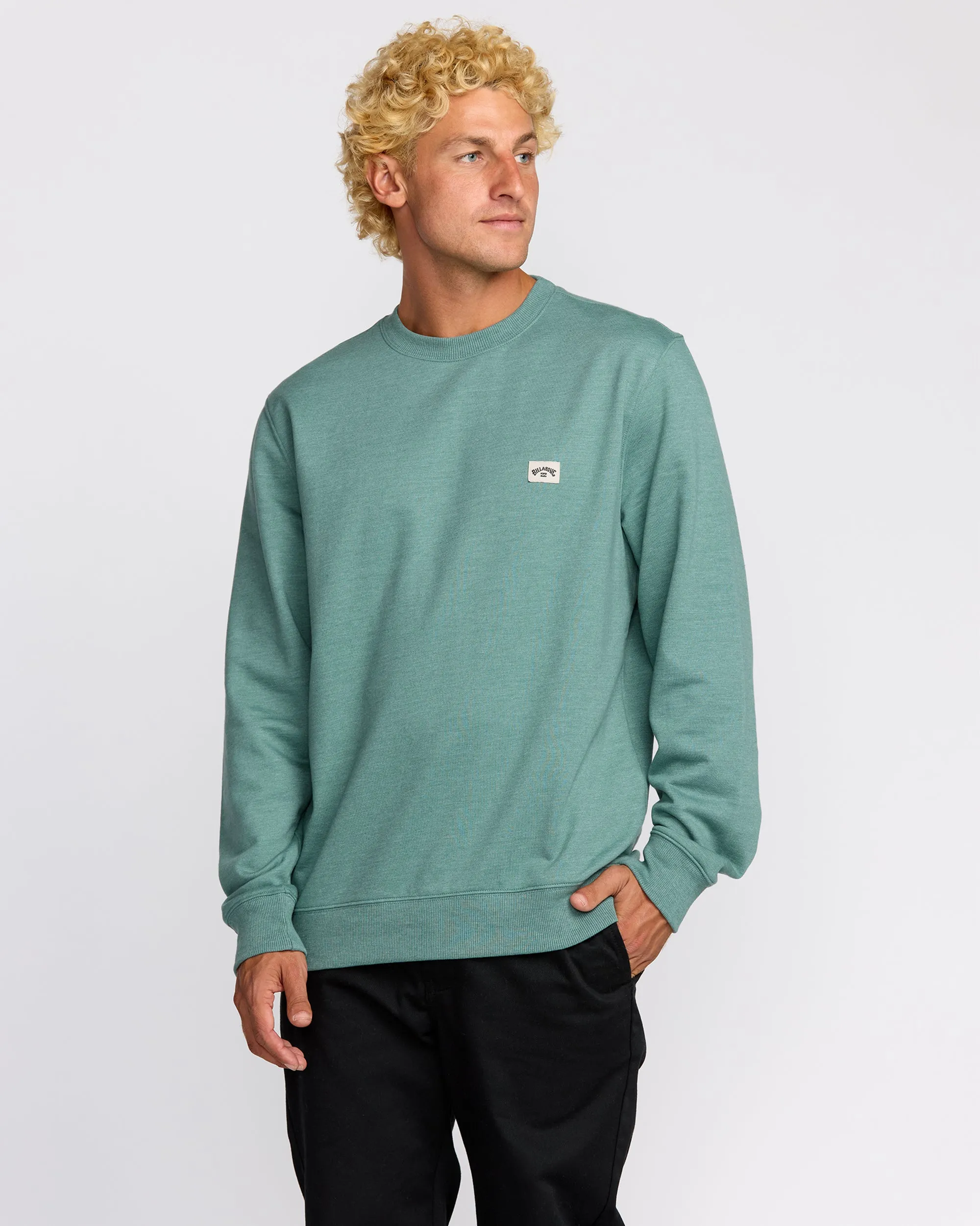 All Day Crewneck Sweatshirt - Sage Green sold by Billabong