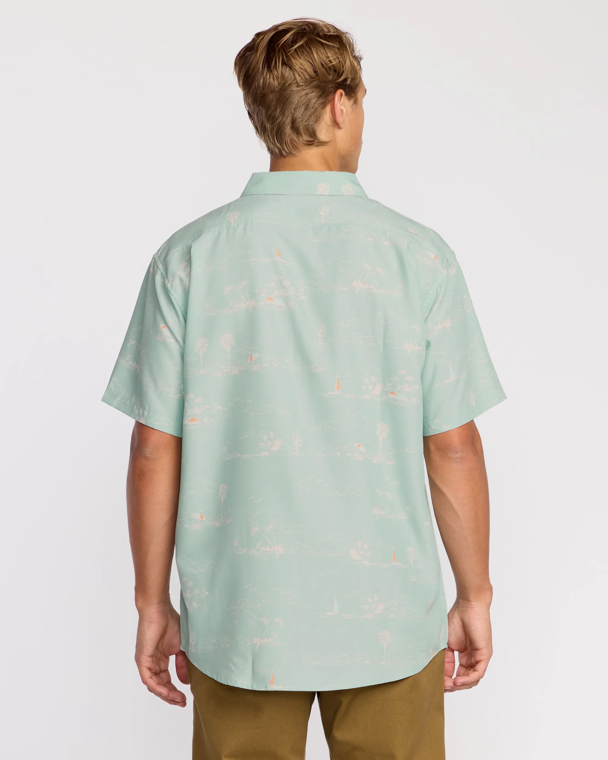 Sundays Lounge Short Sleeve Shirt - Green Ash sold by Billabong product image thumbnail 2