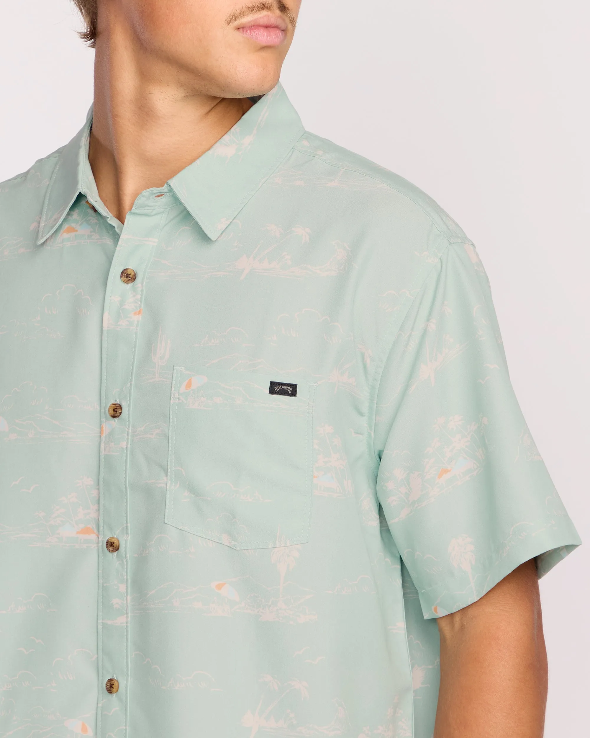 Sundays Lounge Short Sleeve Shirt - Green Ash sold by Billabong product image thumbnail 5