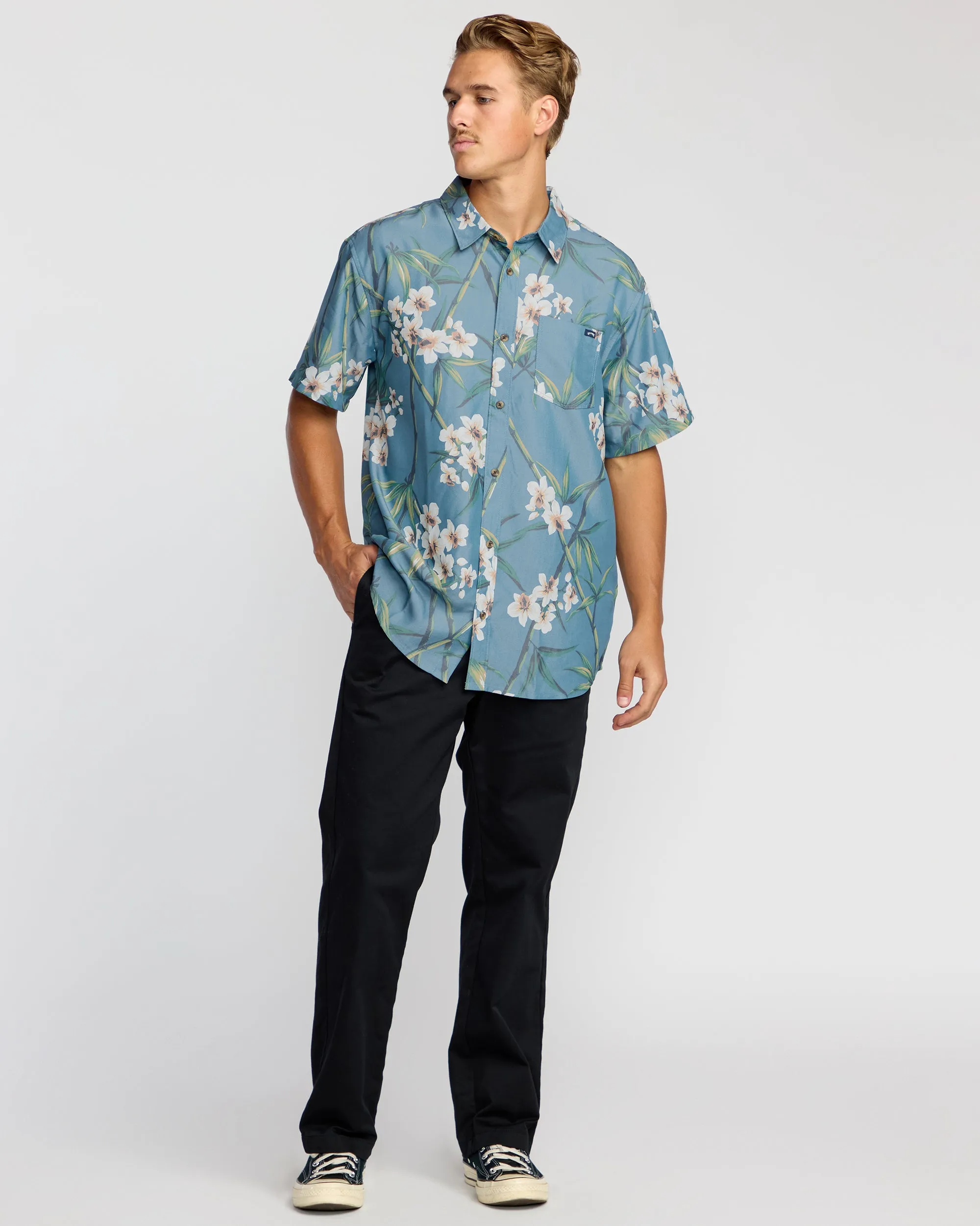 Sundays Lounge Short Sleeve Shirt - Steel Blue sold by Billabong product image thumbnail 4
