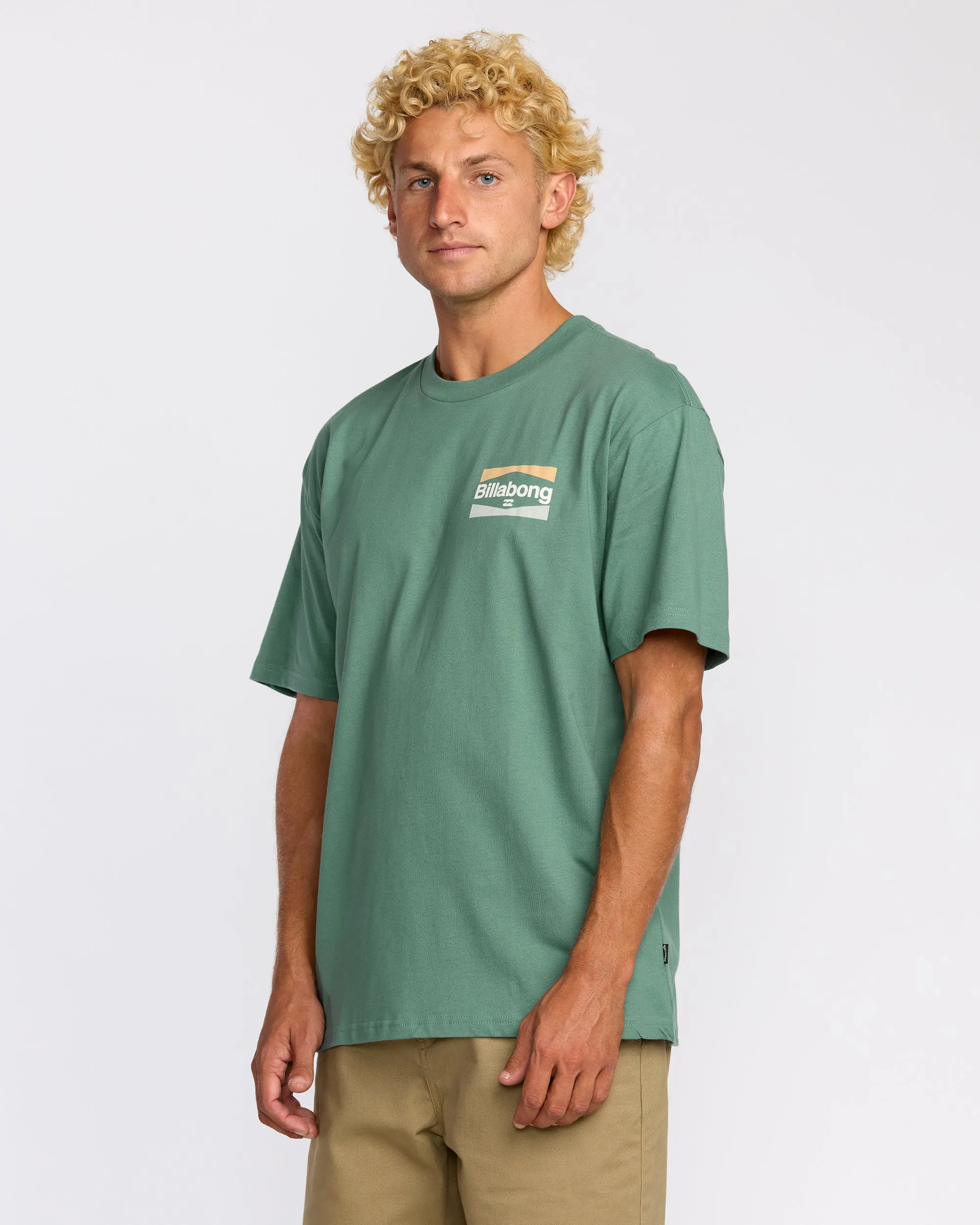 Walled Regular Short Sleeve T-Shirt - Sage Green sold by Billabong product image thumbnail 3