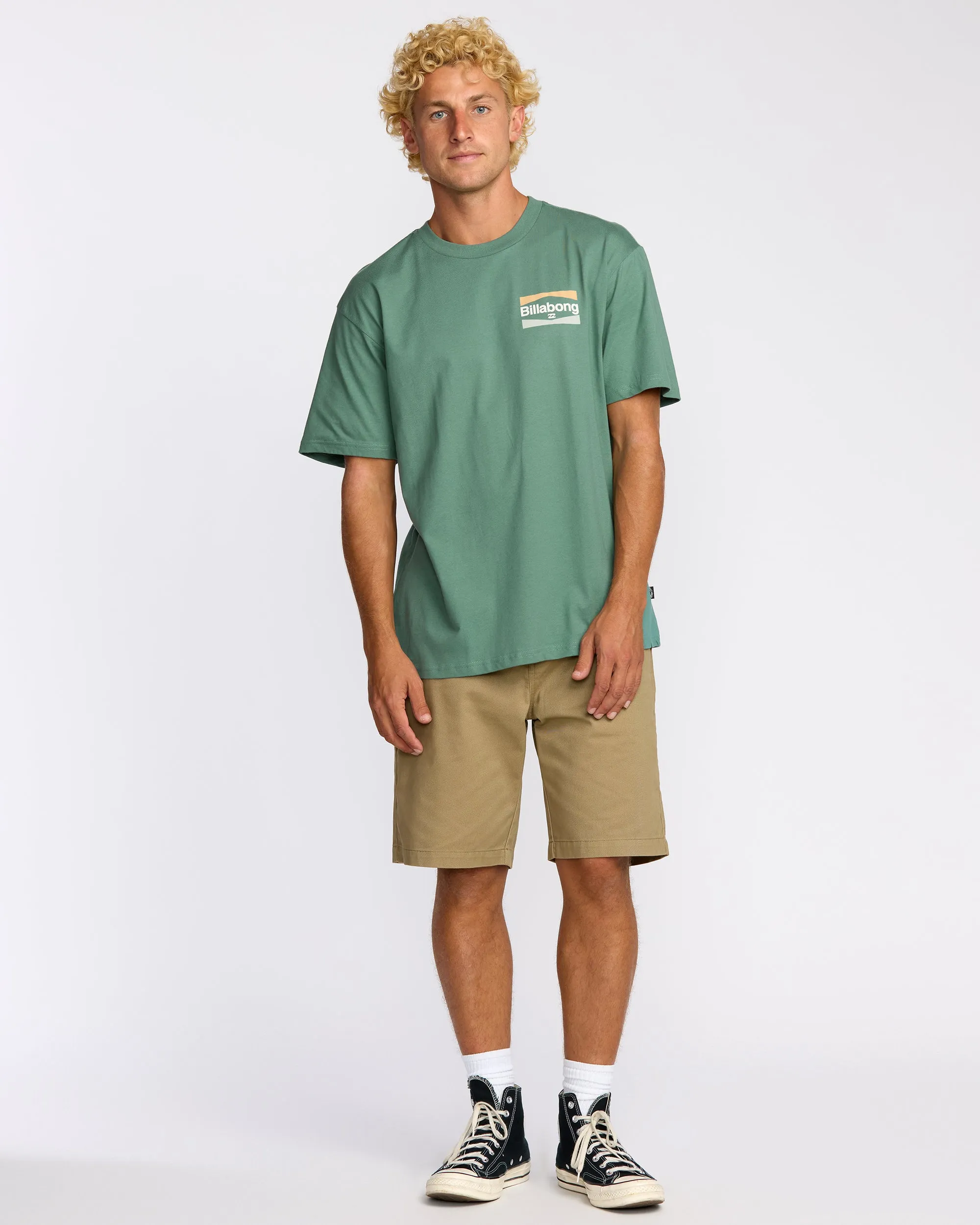 Walled Regular Short Sleeve T-Shirt - Sage Green sold by Billabong product image thumbnail 4