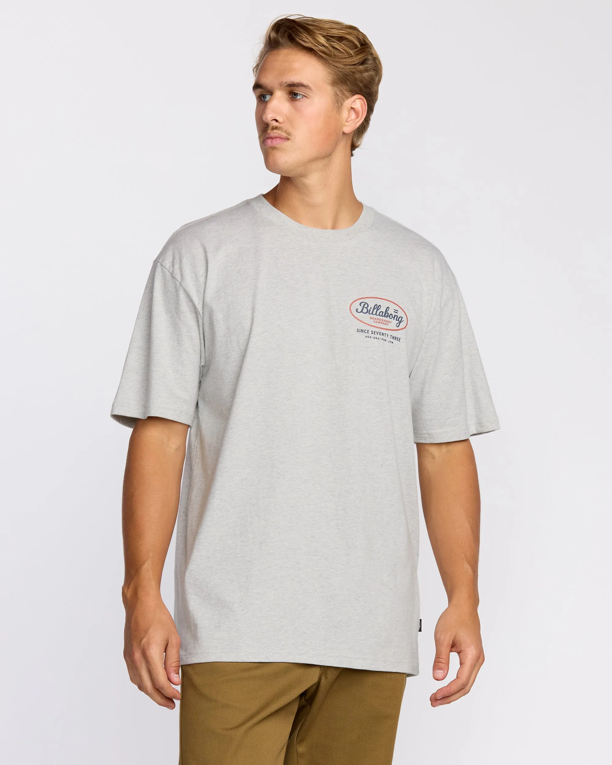Walled Regular Short Sleeve T-Shirt - Lt Grey Htr sold by Billabong