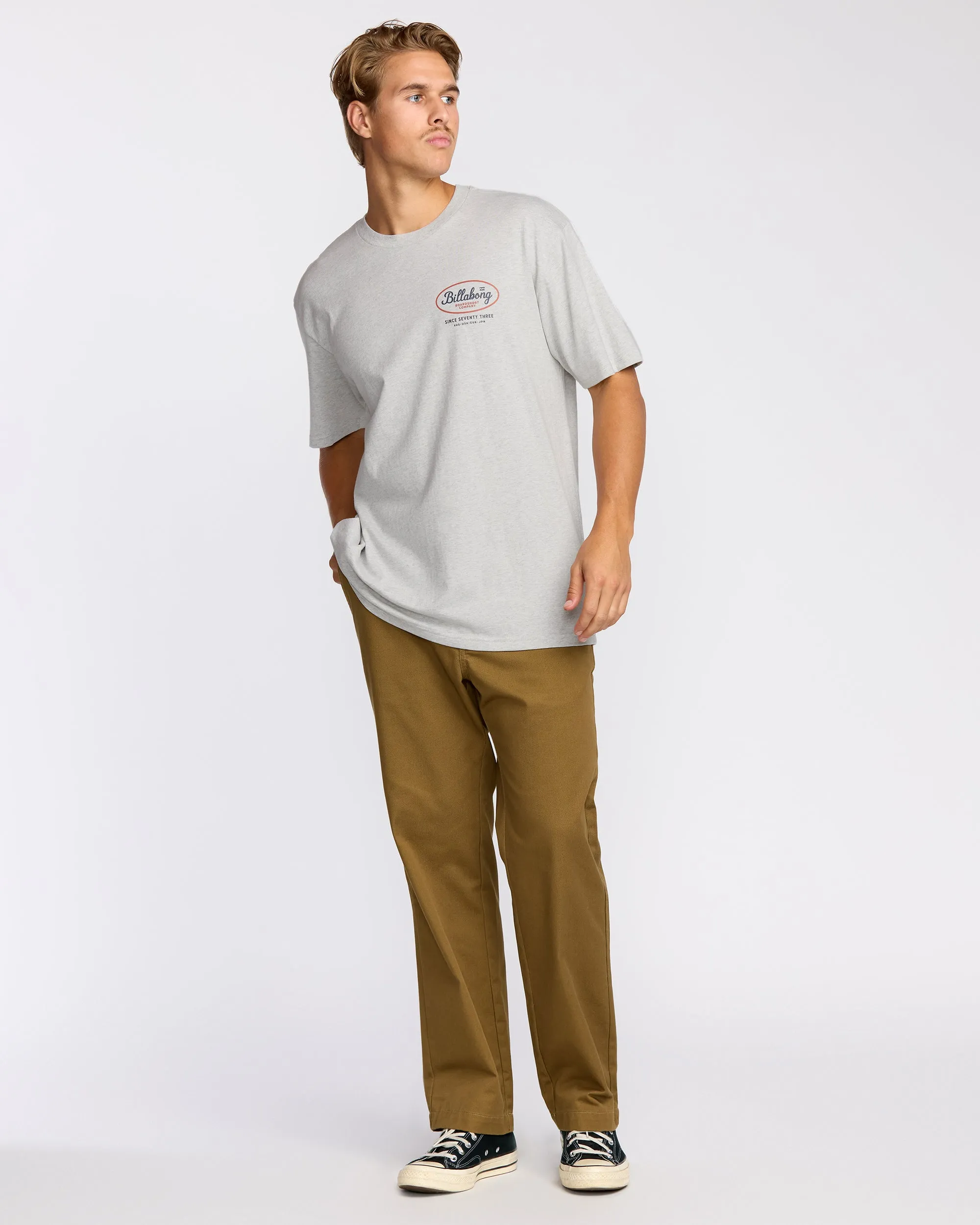 Walled Regular Short Sleeve T-Shirt - Lt Grey Htr sold by Billabong product image thumbnail 4