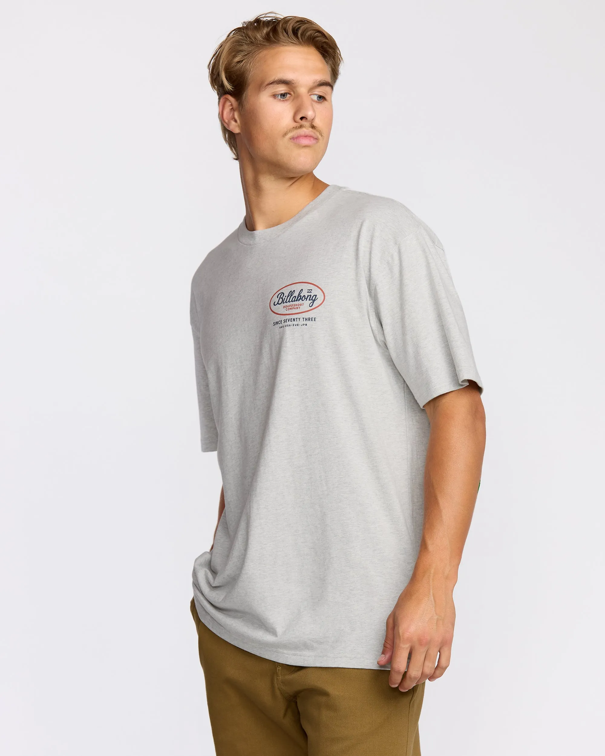 Walled Regular Short Sleeve T-Shirt - Lt Grey Htr sold by Billabong product image thumbnail 3