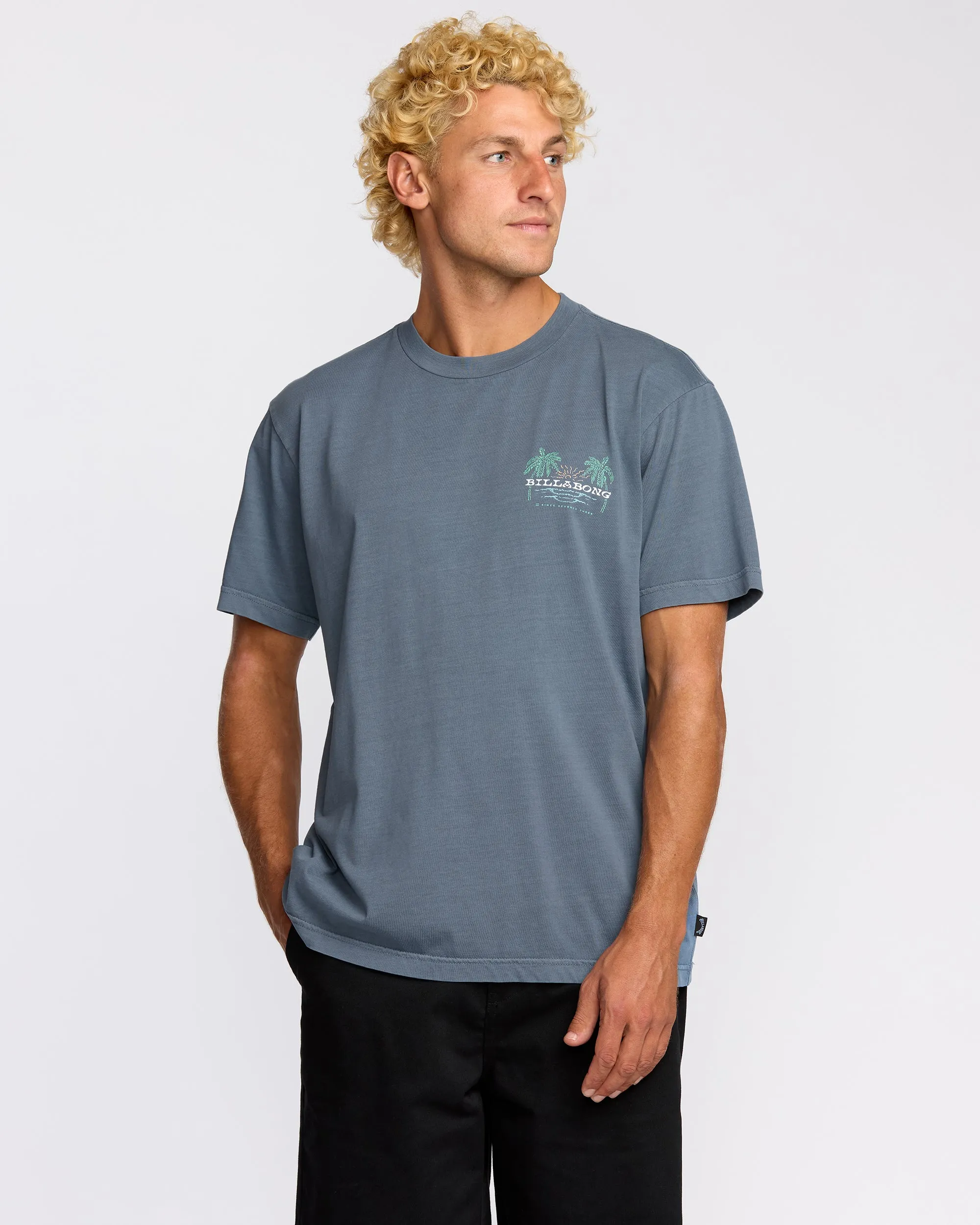 Social Lounge Premium Wave Wash Short Sleeve T-Shirt - Steel Blue sold by Billabong