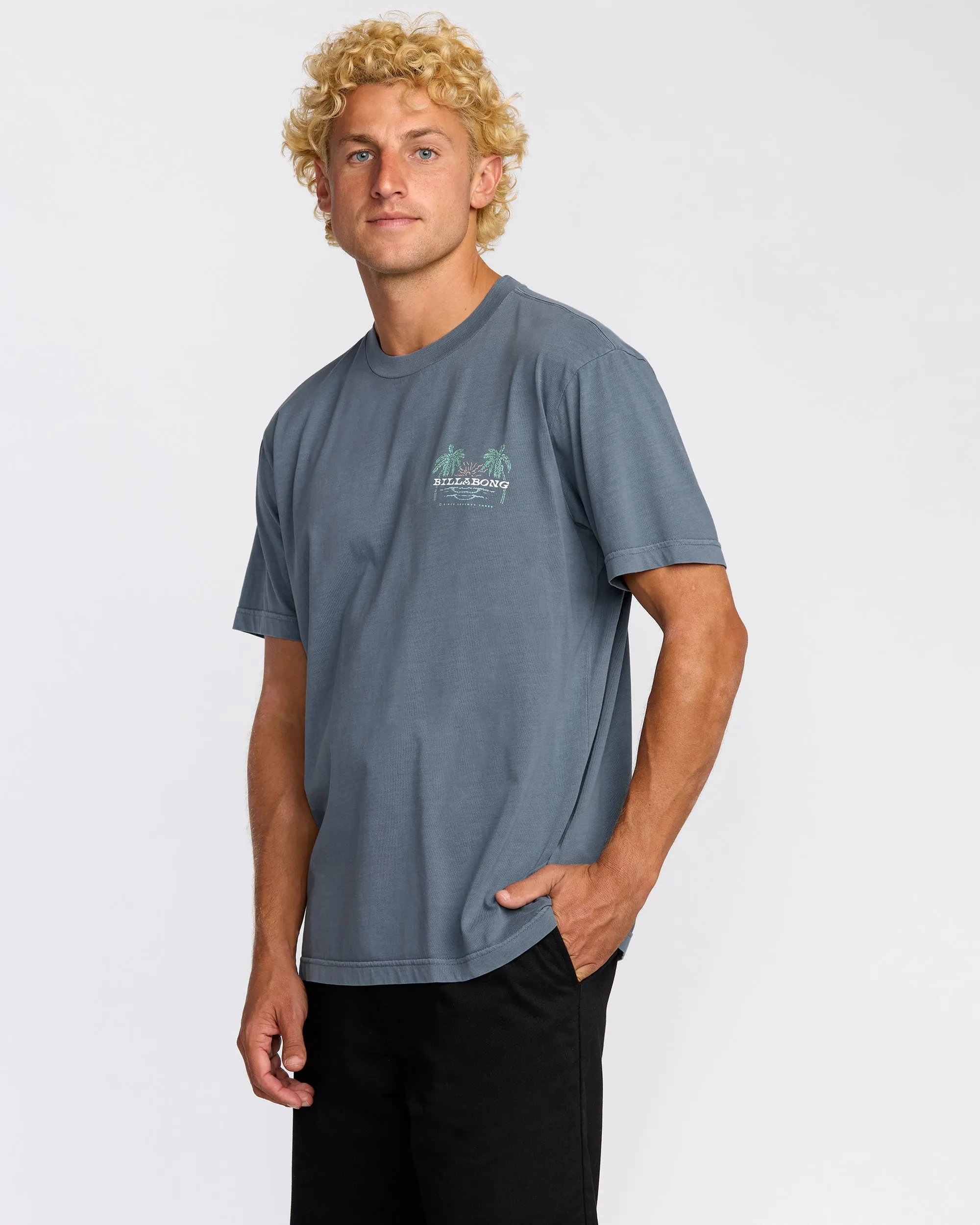 Social Lounge Premium Wave Wash Short Sleeve T-Shirt - Steel Blue sold by Billabong product image thumbnail 3