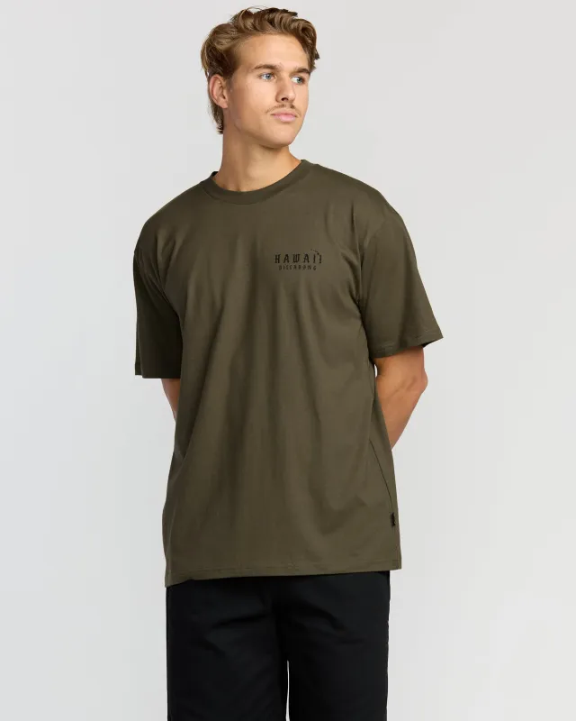 Skull Wave Hi Regular Short Sleeve T-Shirt - Military sold by Billabong