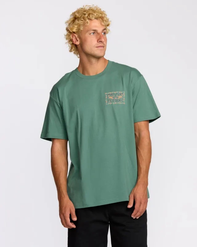 Sharp Regular Short Sleeve T-Shirt - Sage Green sold by Billabong