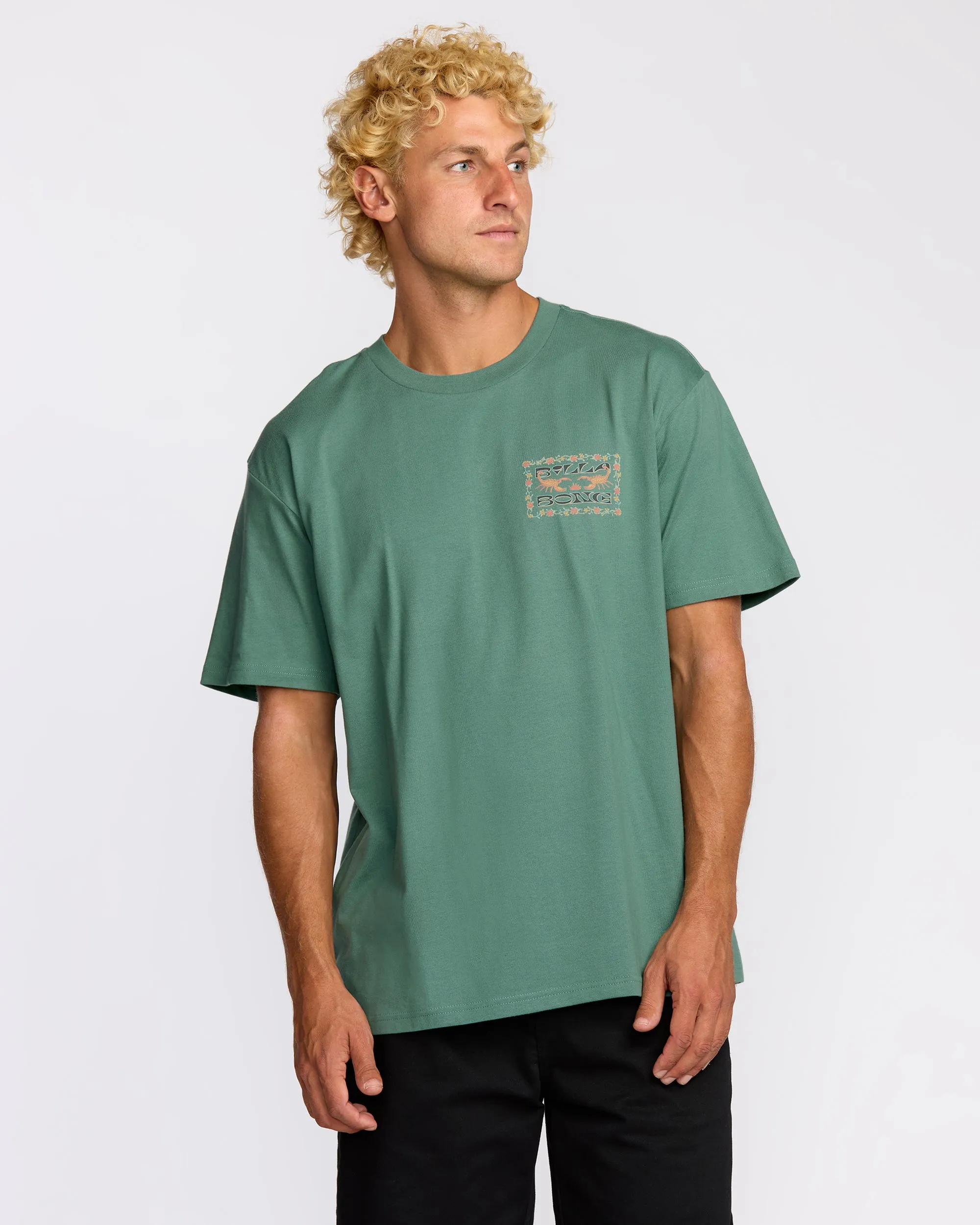 Sharp Regular Short Sleeve T-Shirt - Sage Green sold by Billabong