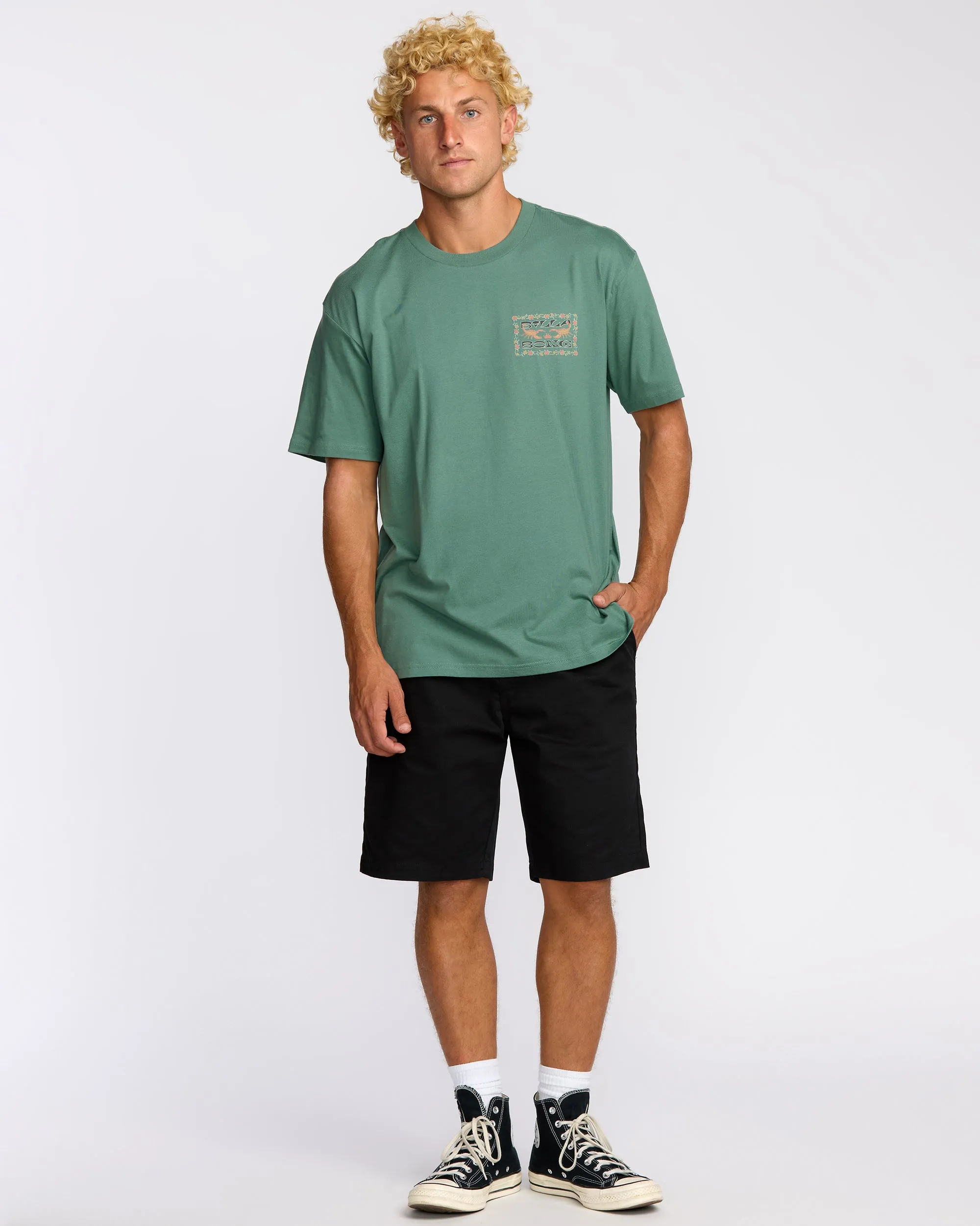 Sharp Regular Short Sleeve T-Shirt - Sage Green sold by Billabong product image thumbnail 4