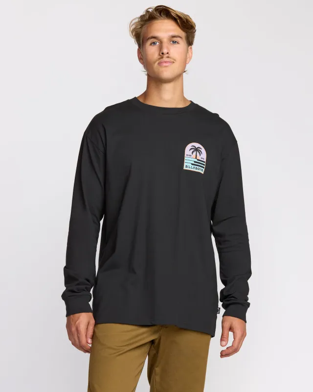 Portal Regular Long Sleeve T-Shirt - Washed Black sold by Billabong
