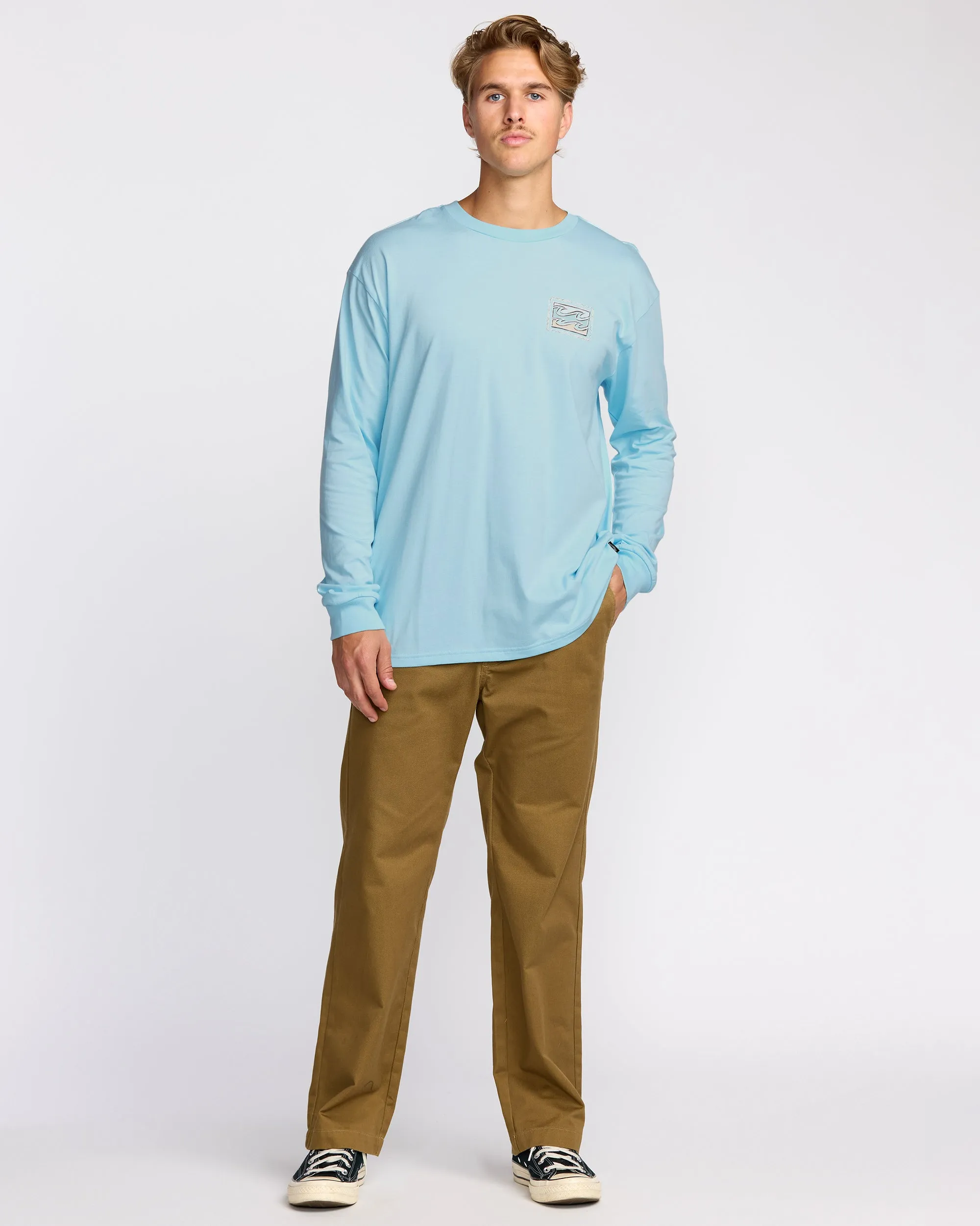 Crayon Wave Regular Long Sleeve T-Shirt - Coastal Blue sold by Billabong product image thumbnail 4