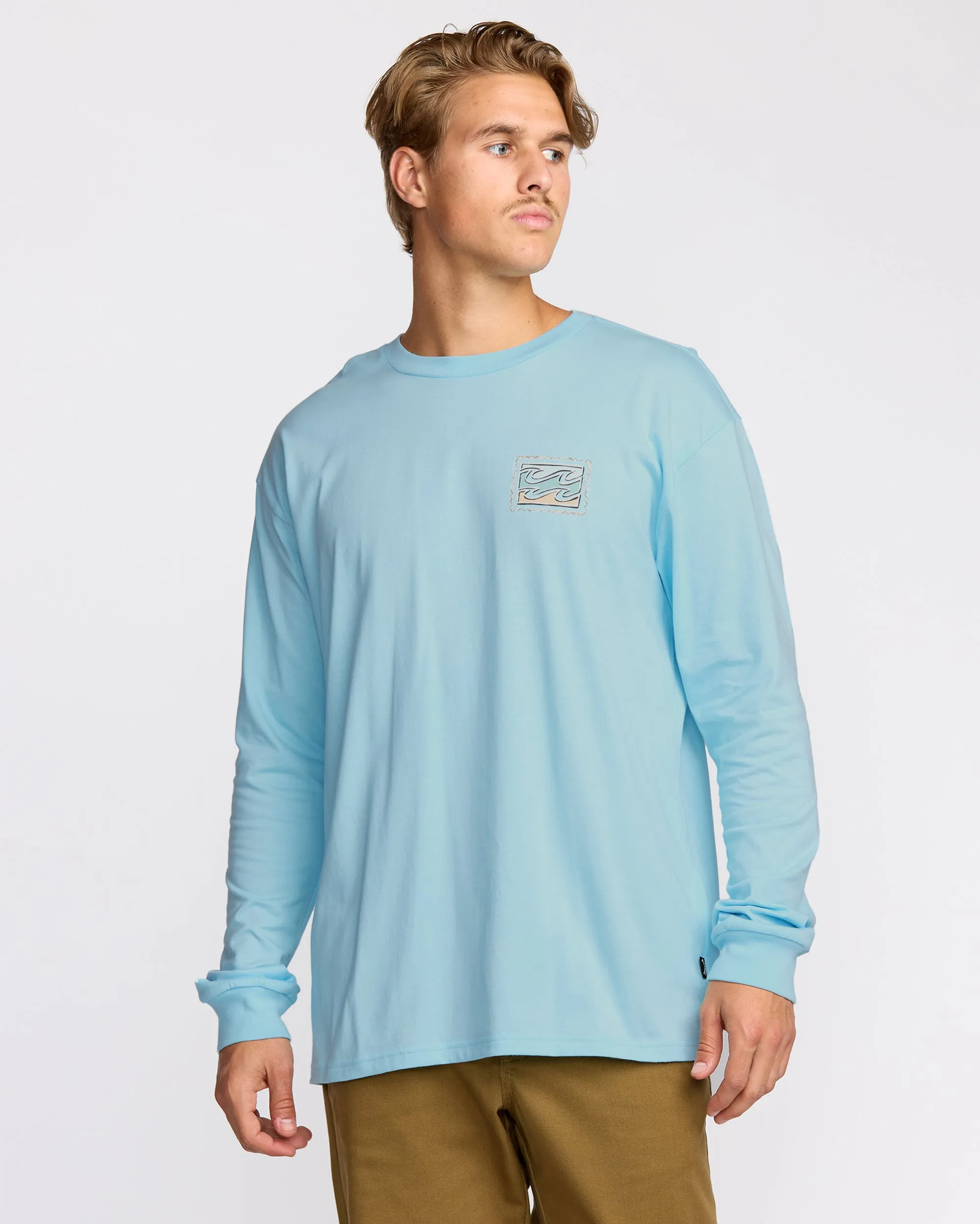 Crayon Wave Regular Long Sleeve T-Shirt - Coastal Blue sold by Billabong