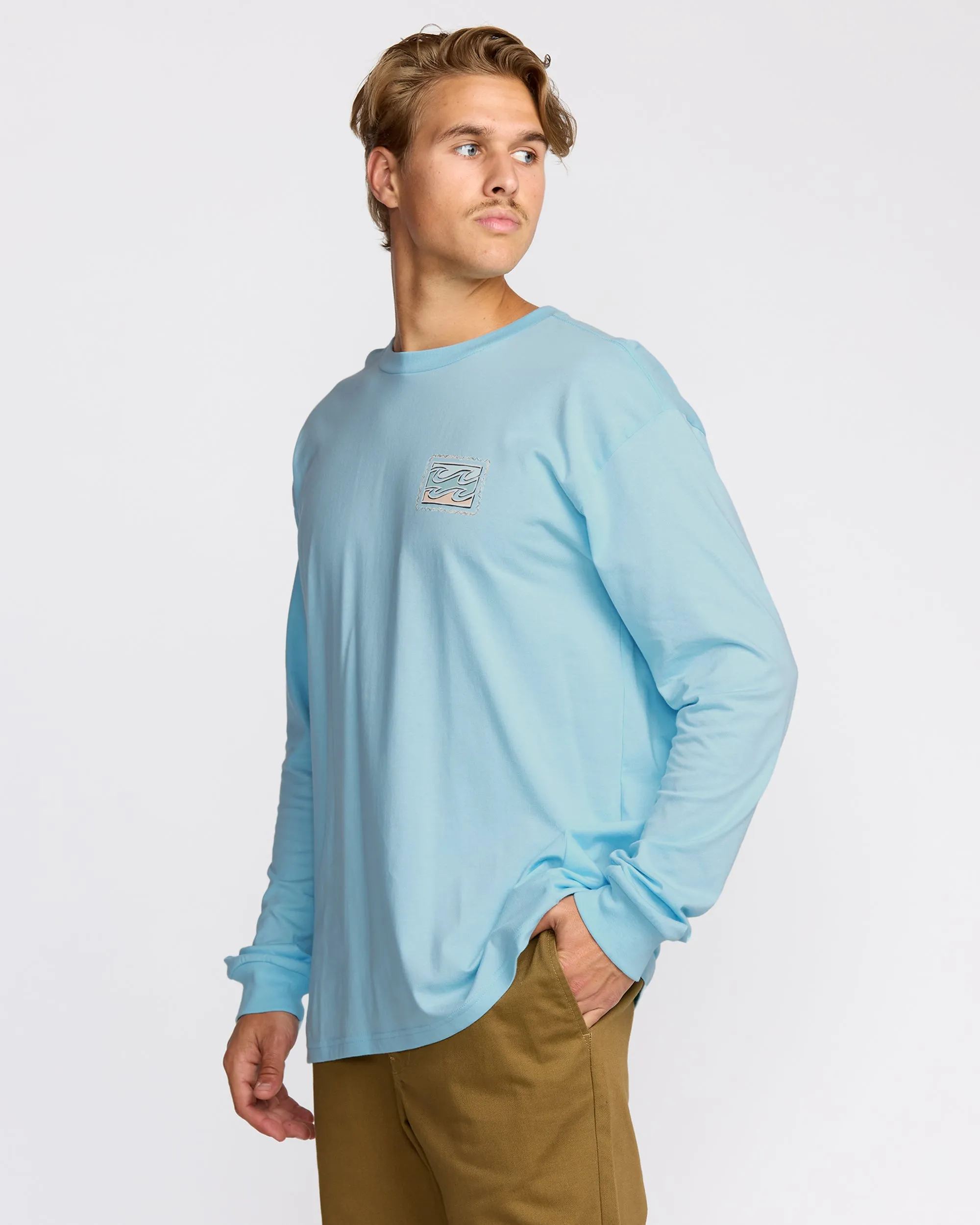 Crayon Wave Regular Long Sleeve T-Shirt - Coastal Blue sold by Billabong product image thumbnail 3