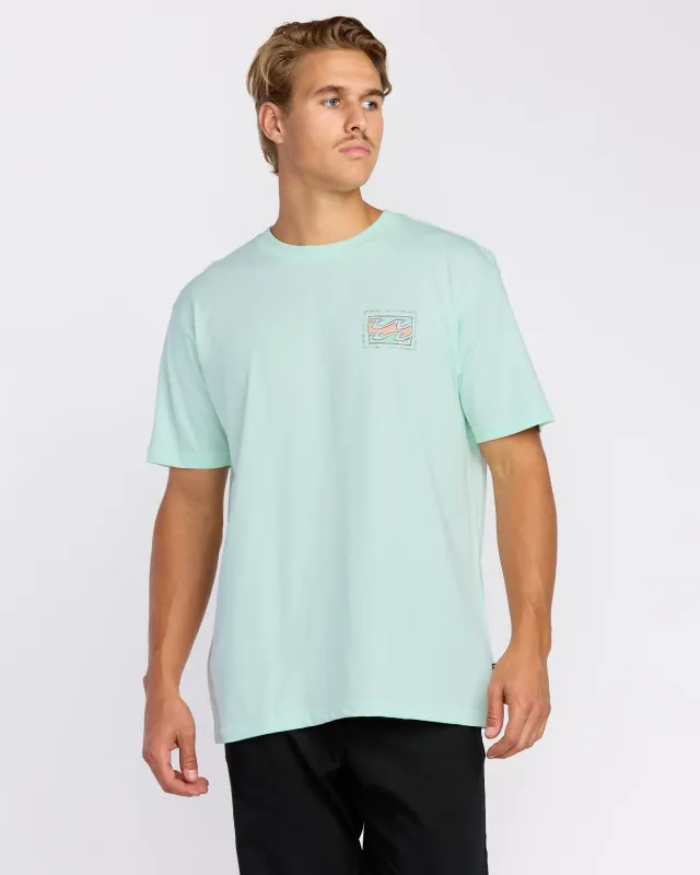 Crayon Wave Premium Short Sleeve T-Shirt - Sea Glass sold by Billabong