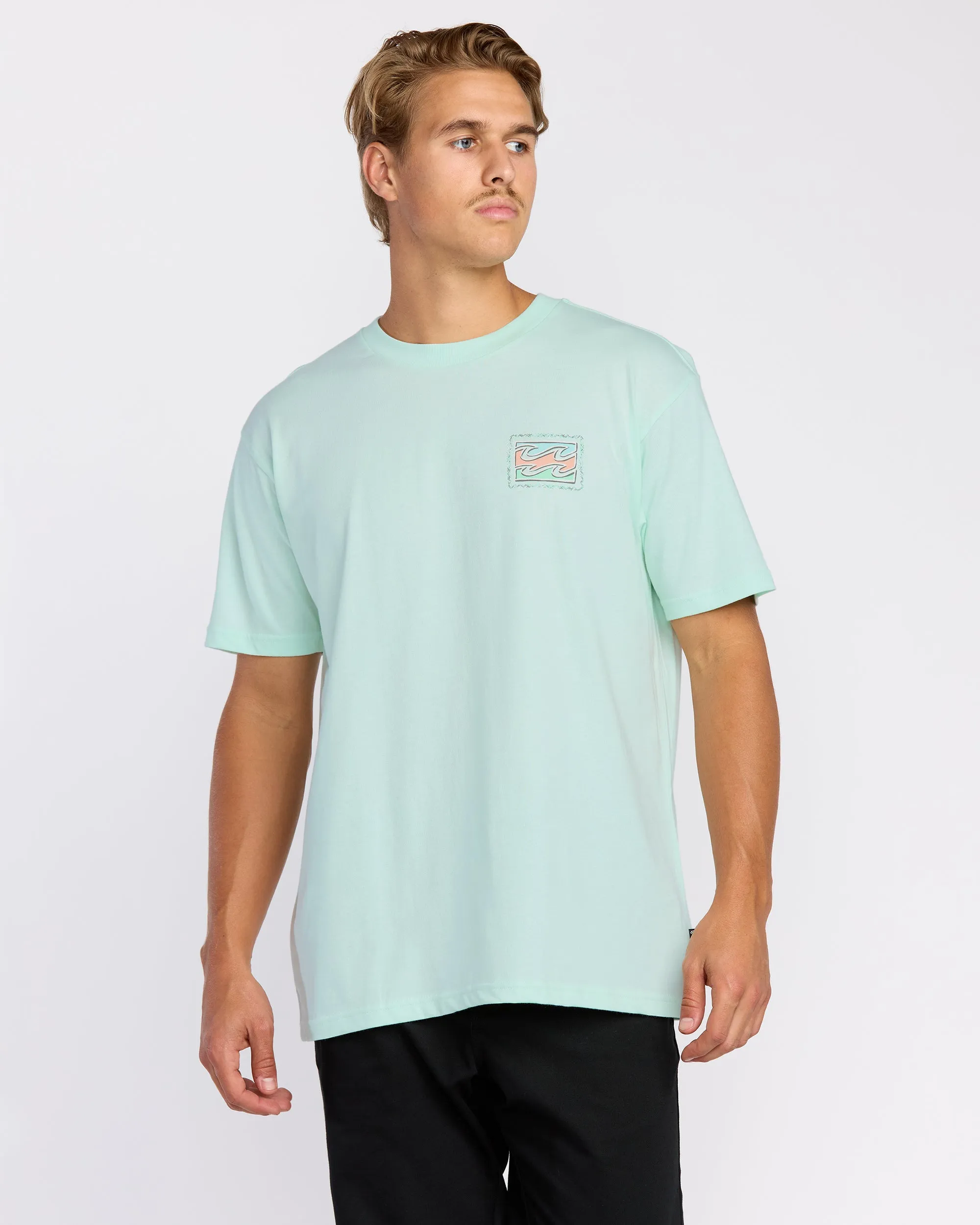 Crayon Wave Premium Short Sleeve T-Shirt - Sea Glass sold by Billabong