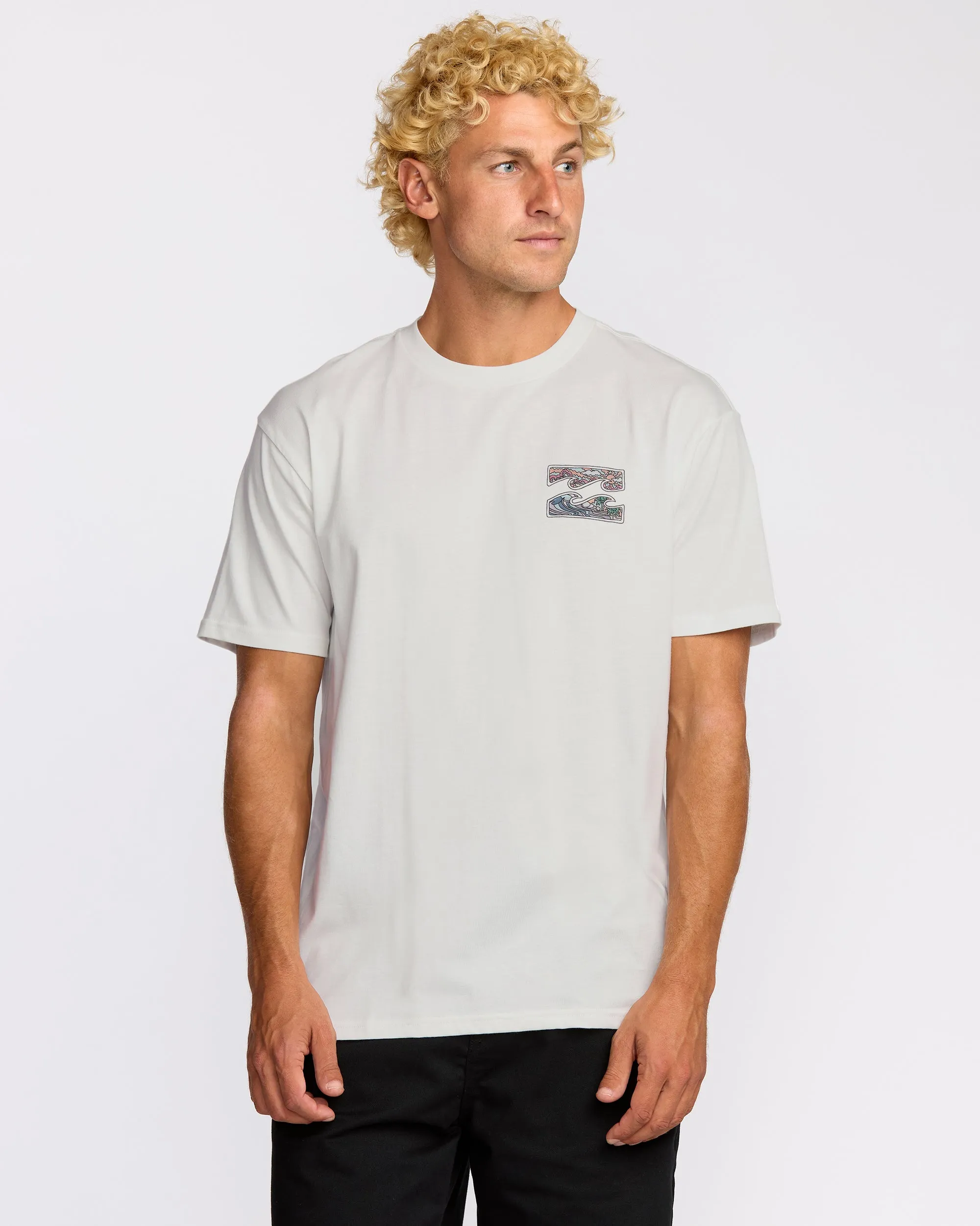 Crayon Wave Premium Short Sleeve T-Shirt - Off White sold by Billabong