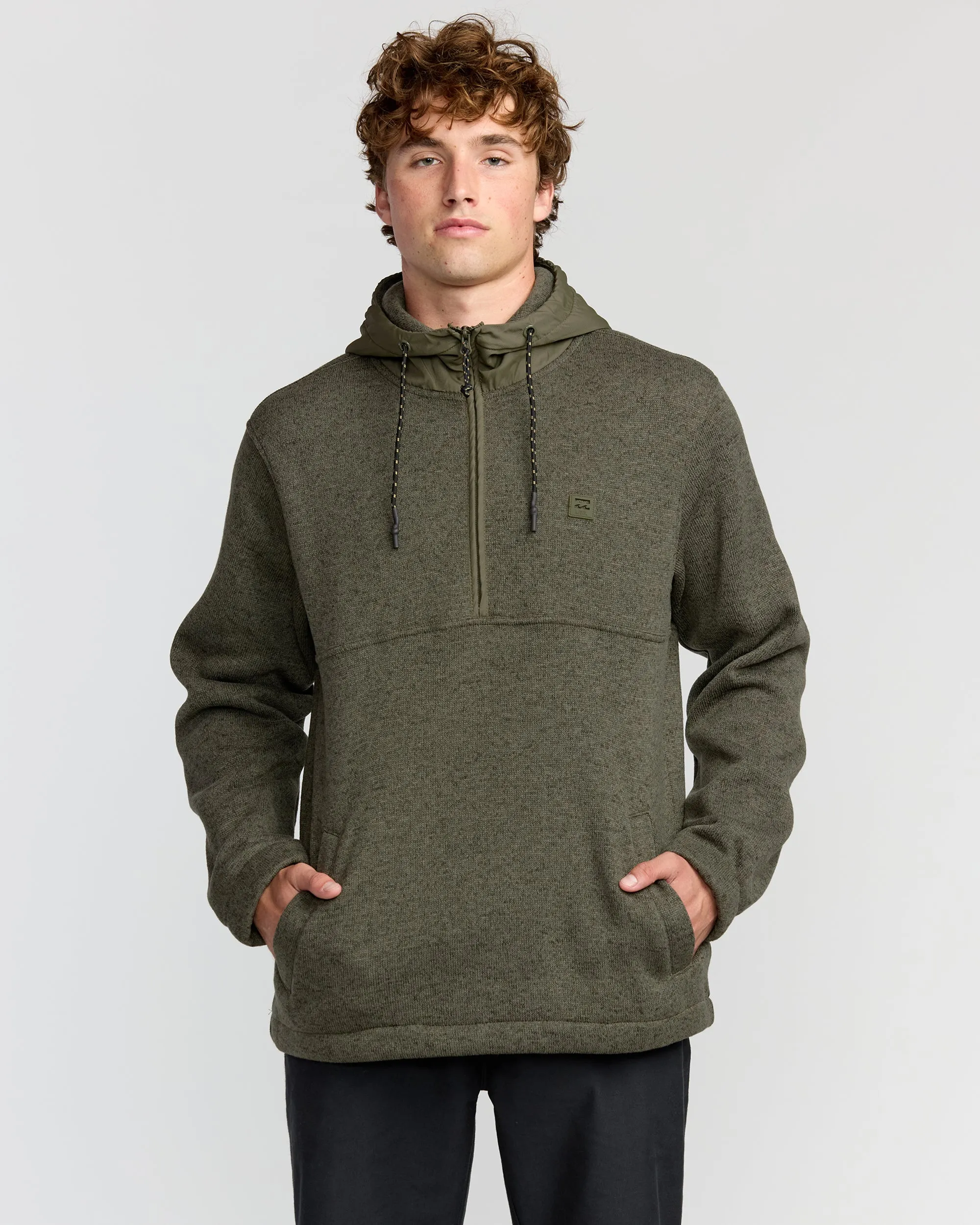 A/Div Boundary Hooded Half-Zip Pullover - Military Heather sold by Billabong