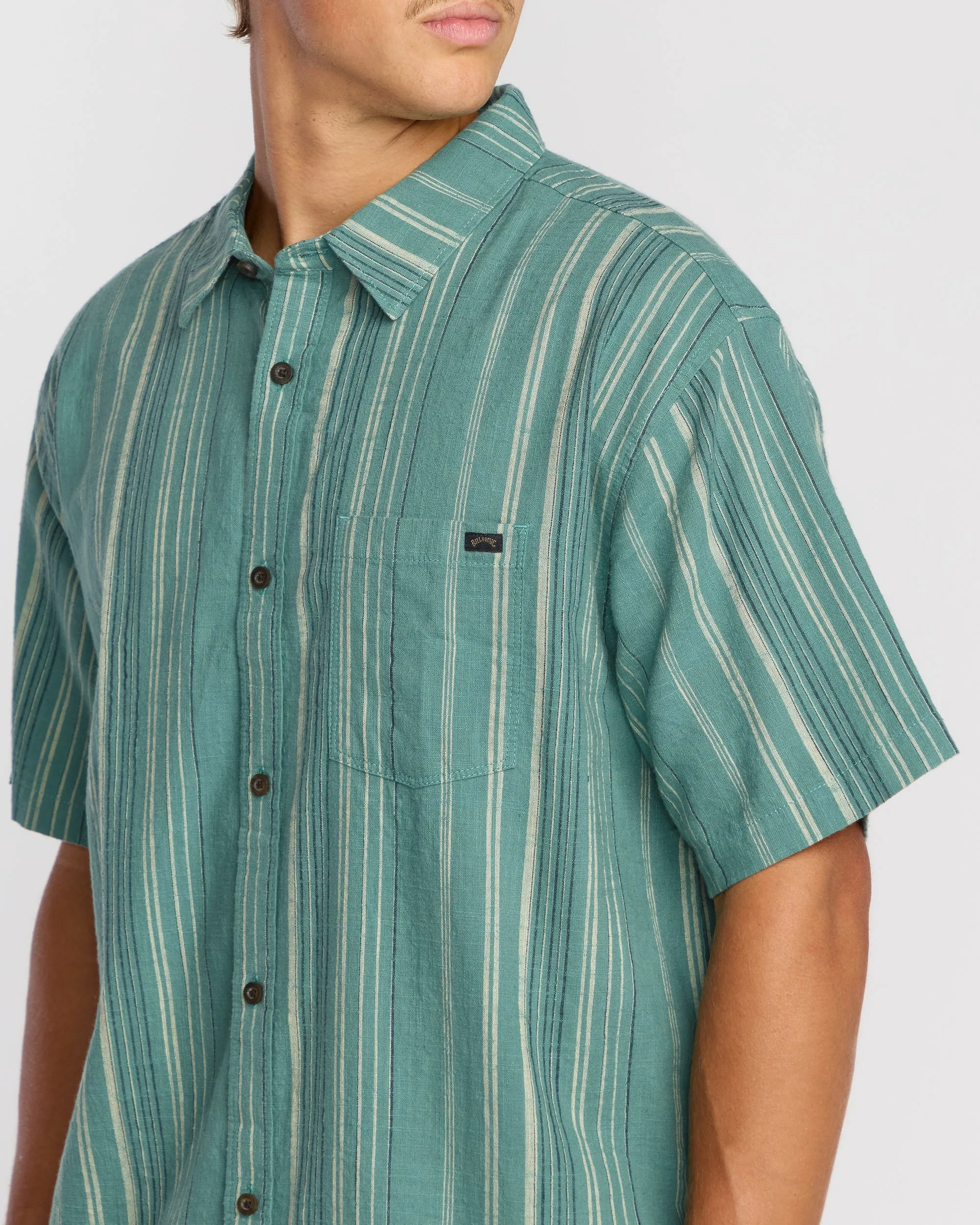 All Day Stripe Short Sleeve Shirt - Sage Green sold by Billabong product image thumbnail 5
