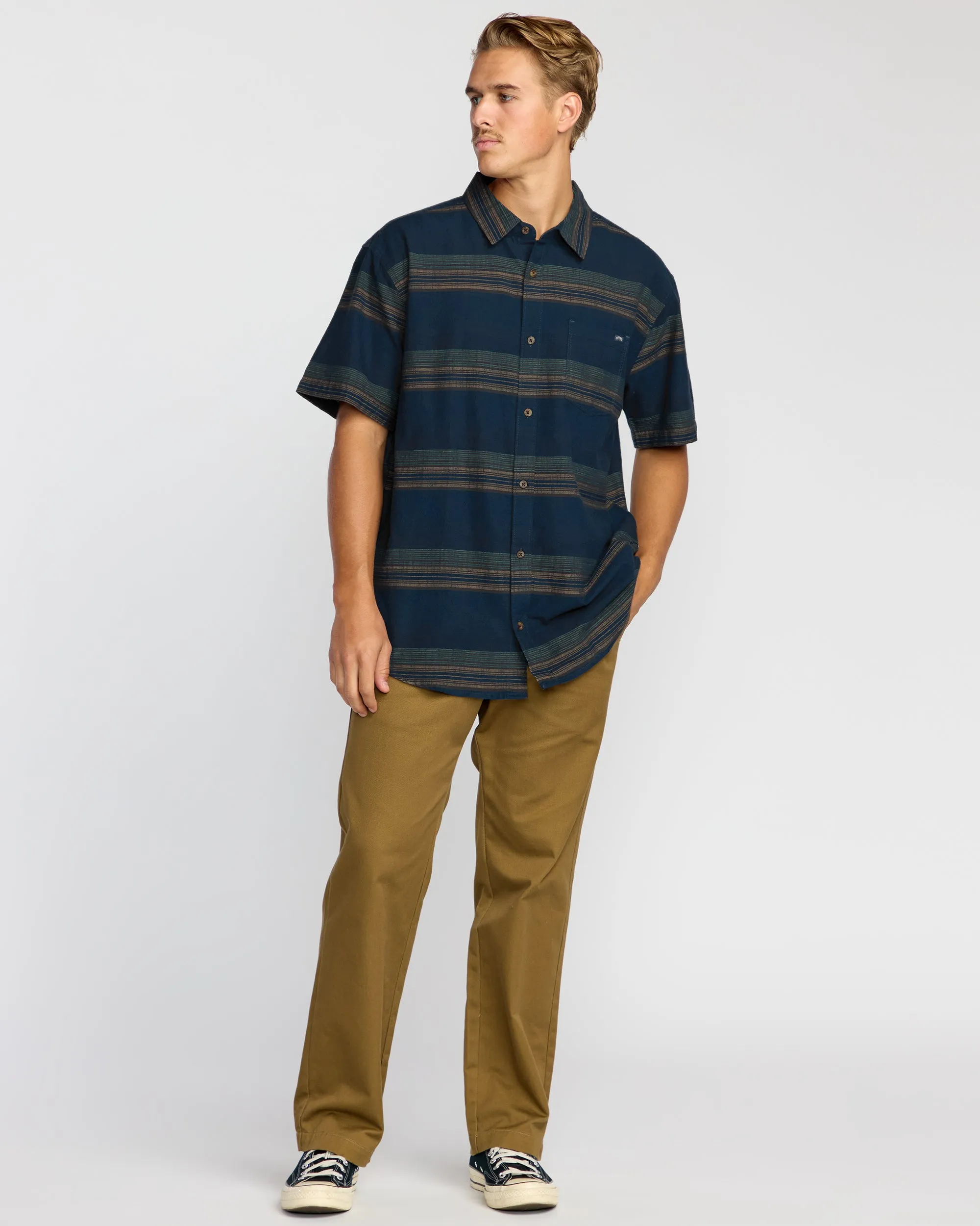 All Day Stripe Short Sleeve Shirt - Midnight sold by Billabong product image thumbnail 4