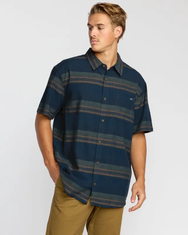 All Day Stripe Short Sleeve Shirt - Midnight sold by Billabong